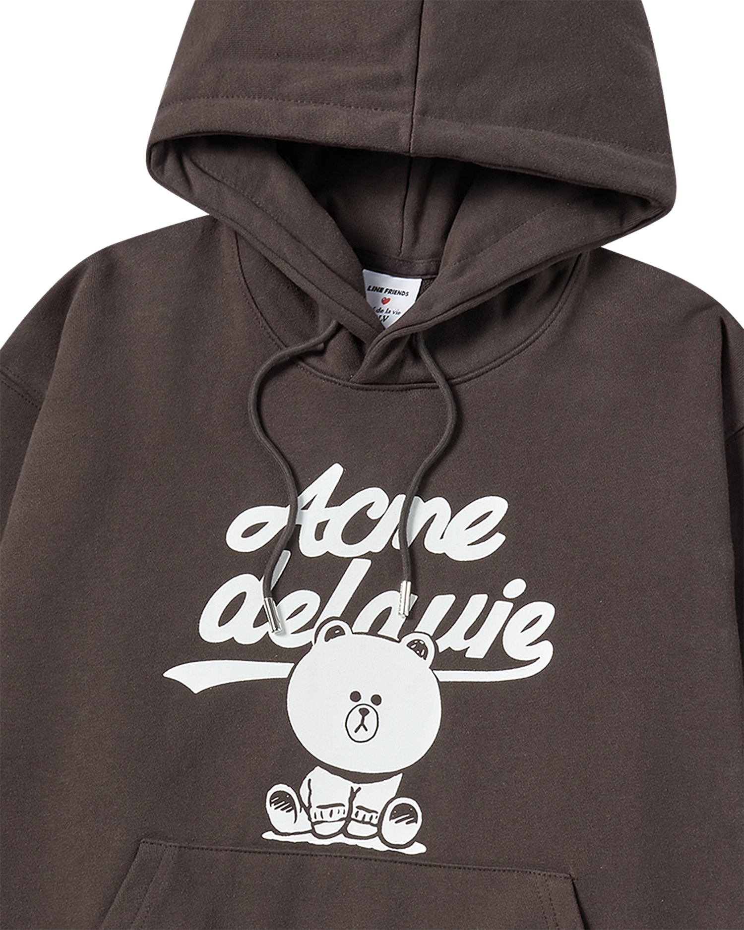 ADLV - Áo hoodie AUTHENTIC LINE FRIENDS Nâu đậm