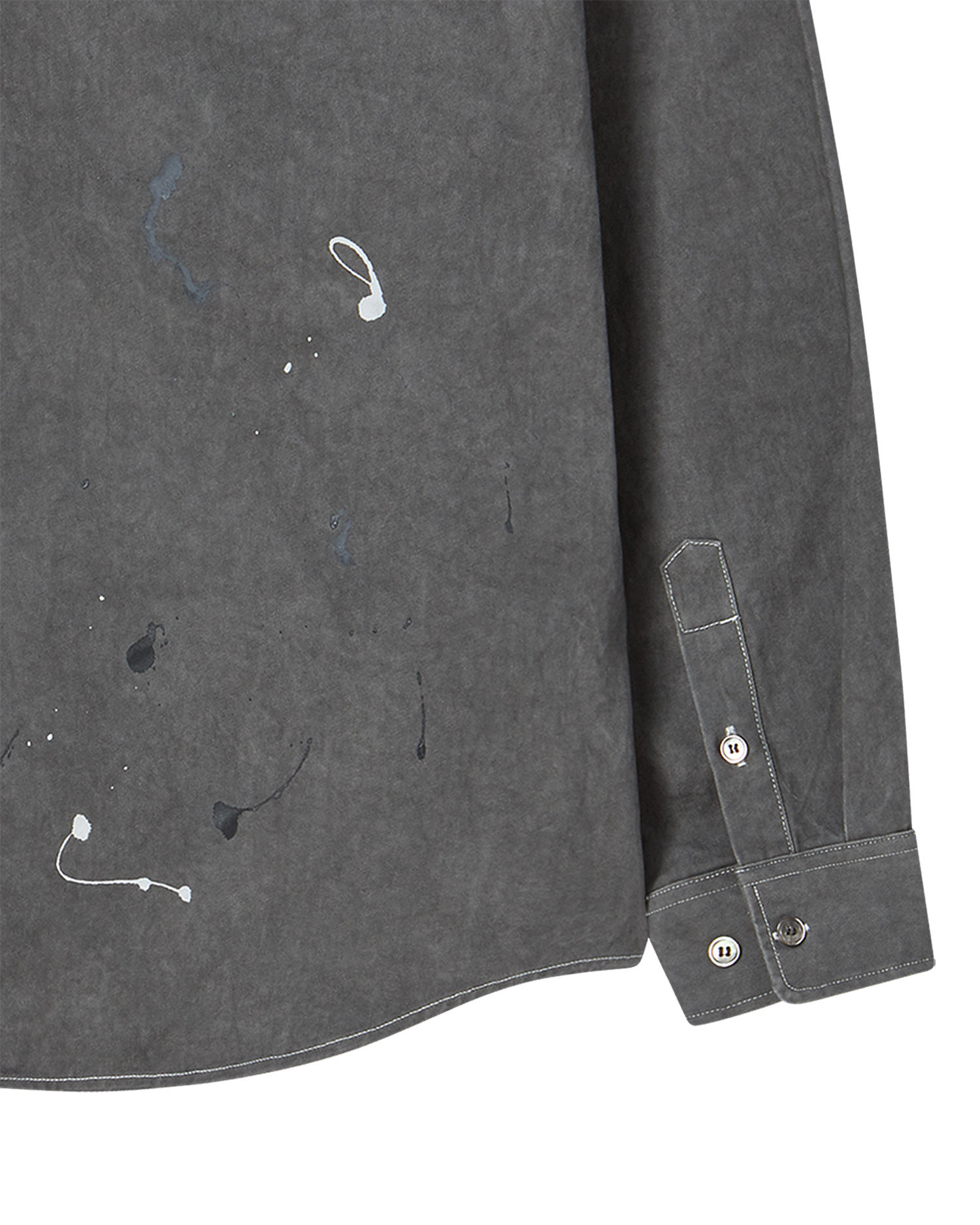 Áo sơ mi dài tay PAINT EFFECT OVERSIZE Than chì