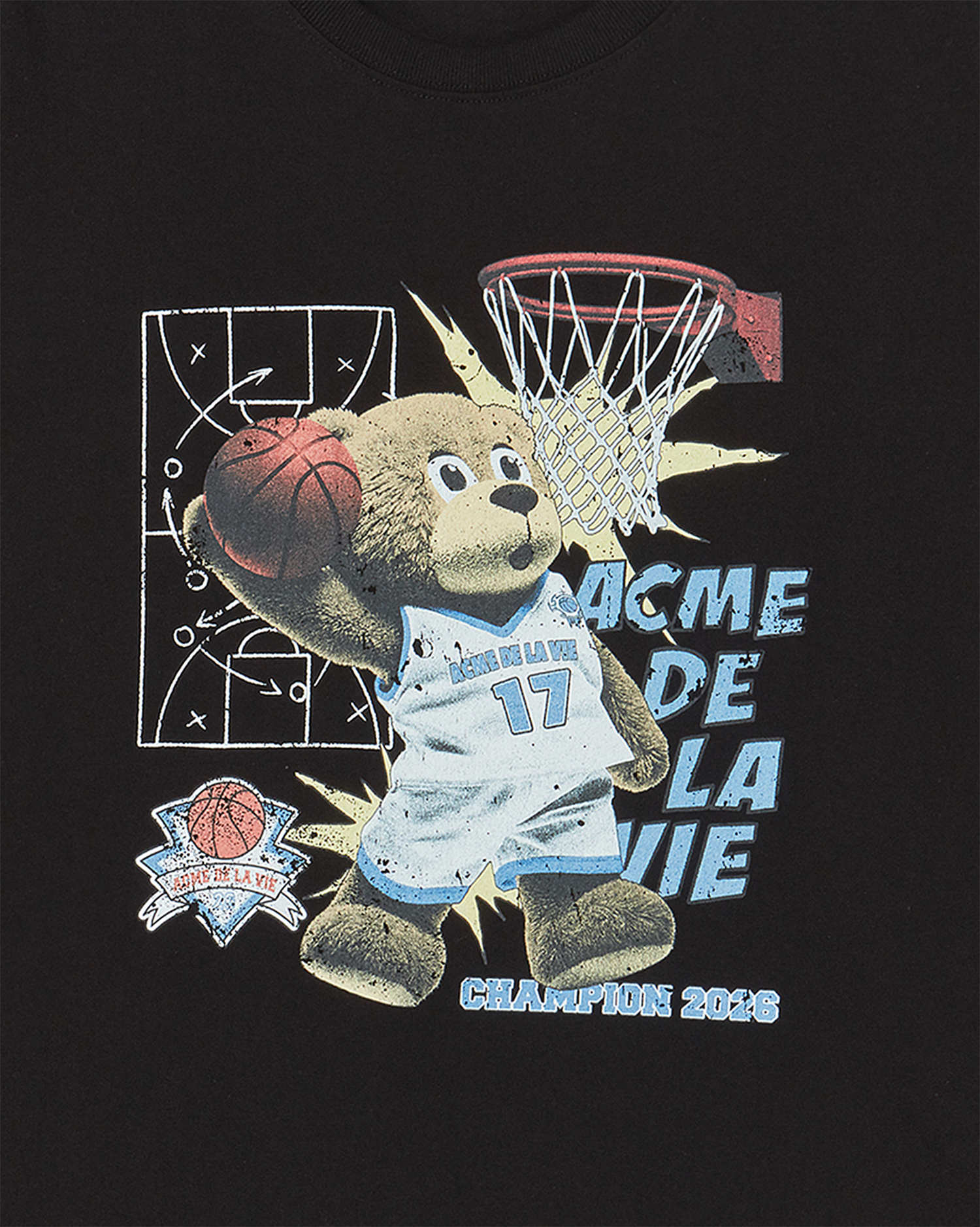 ADLV - Áo thun ngắn tay BASKETBALL AC BEAR Đen