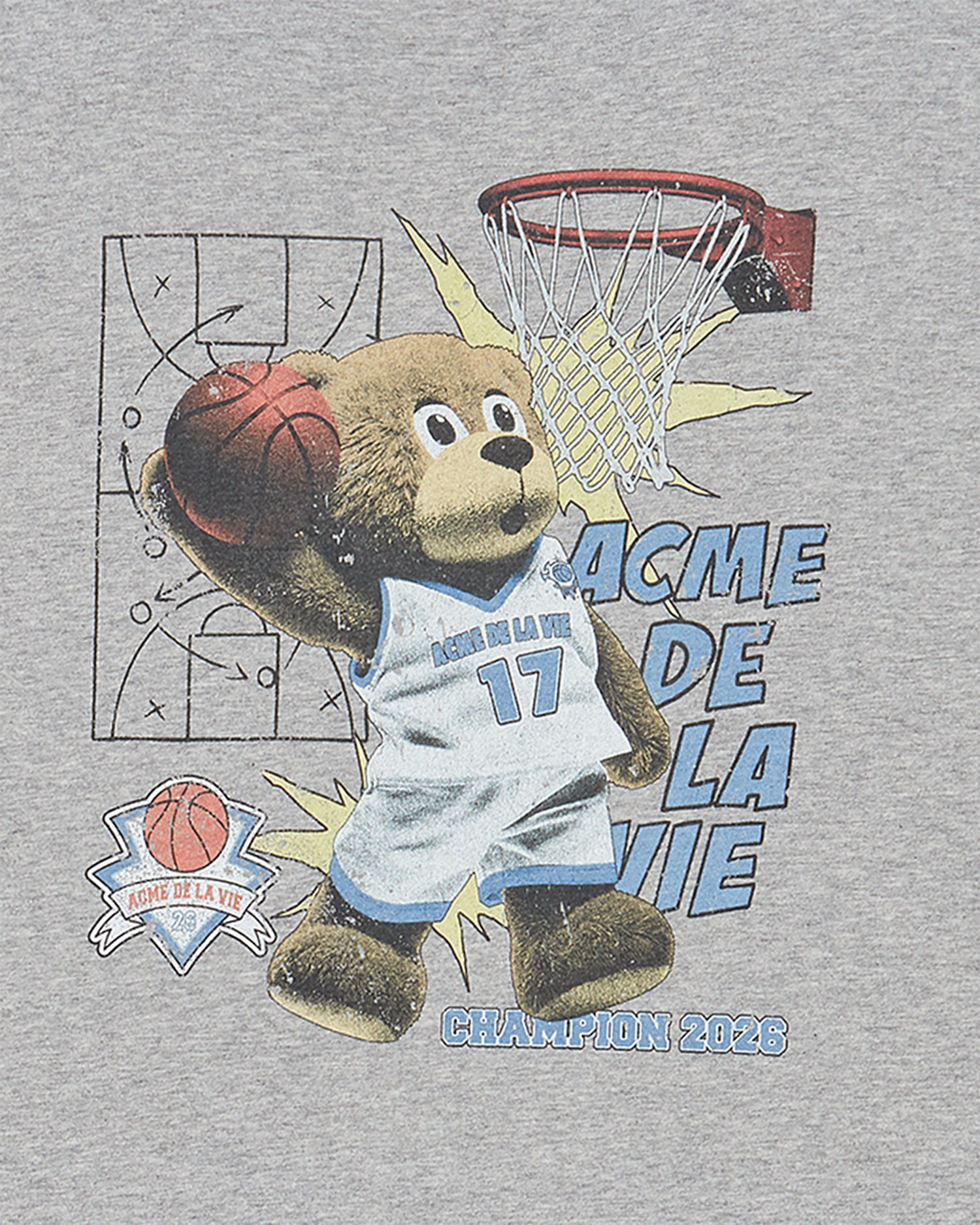 ADLV - Áo thun ngắn tay BASKETBALL AC BEAR Muối tiêu