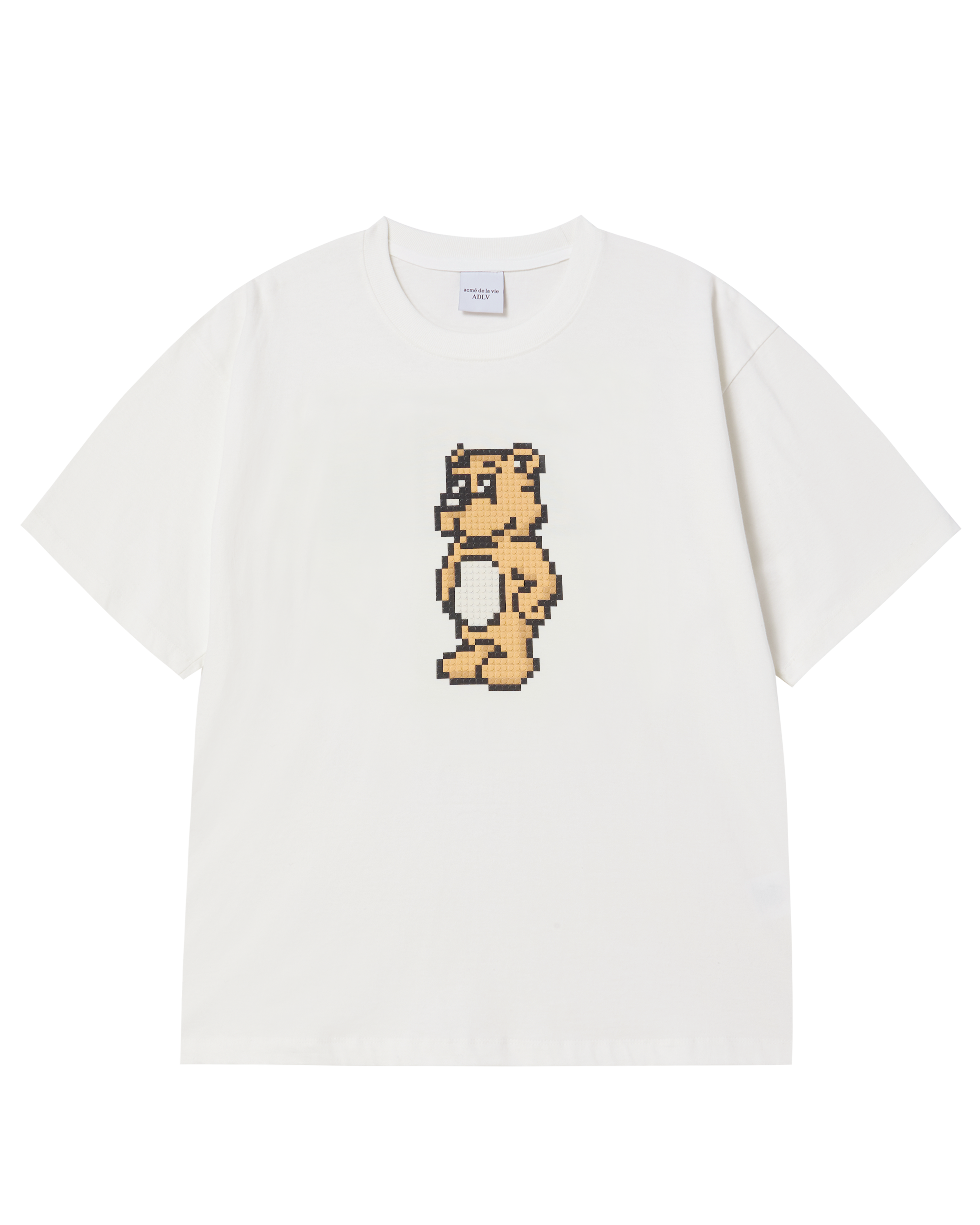 Áo thun ngắn tay BLOCK AC BEAR Kem