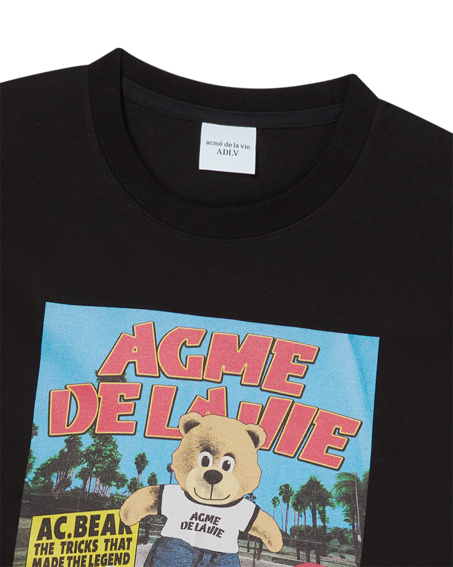 ADLV - Áo thun ngắn tay MAGAZINE AC BEAR Đen