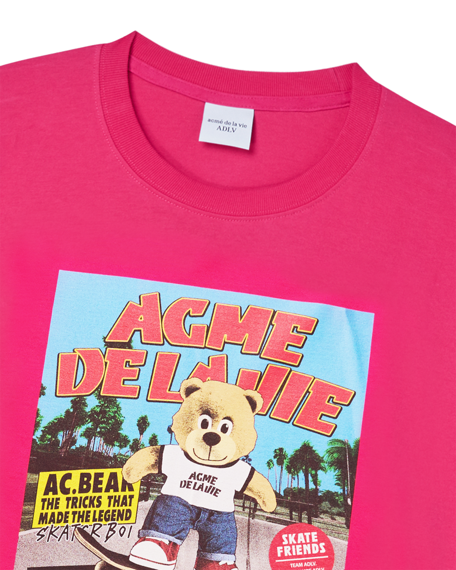 ADLV - Áo thun ngắn tay MAGAZINE AC BEAR Hồng