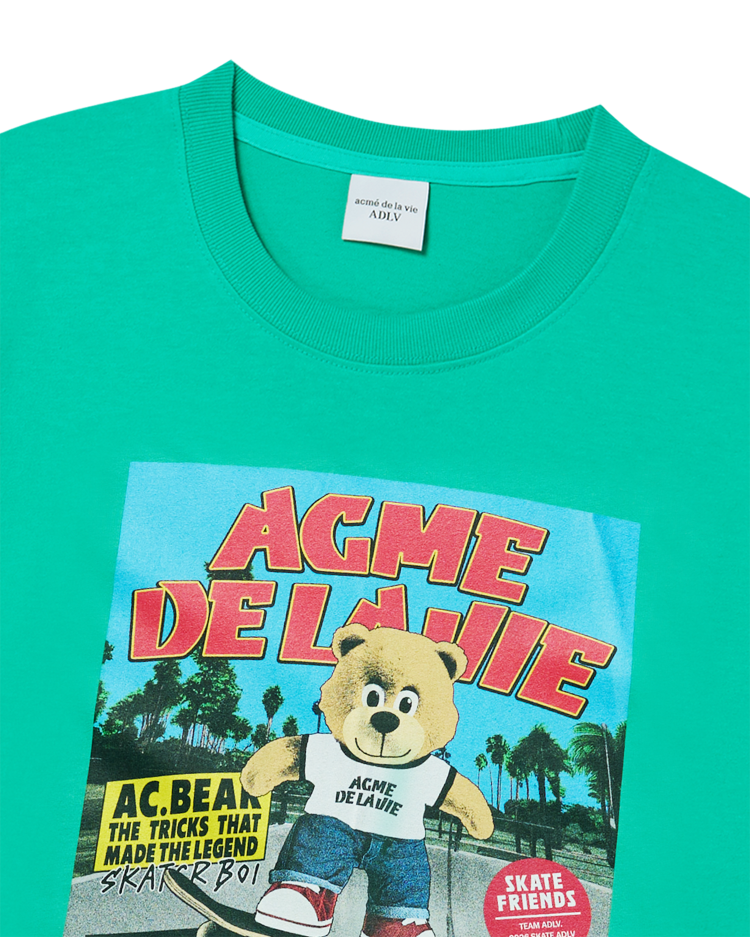 ADLV - Áo thun ngắn tay MAGAZINE AC BEAR Xanh lá