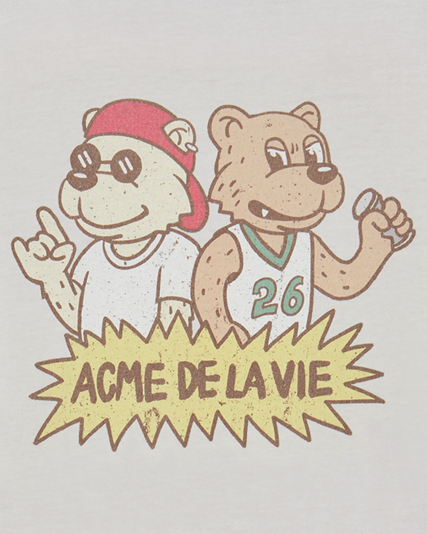 ADLV - Áo thun ngắn tay ROCK AND ROLL AC BEAR PIGMENT Xám nhạt
