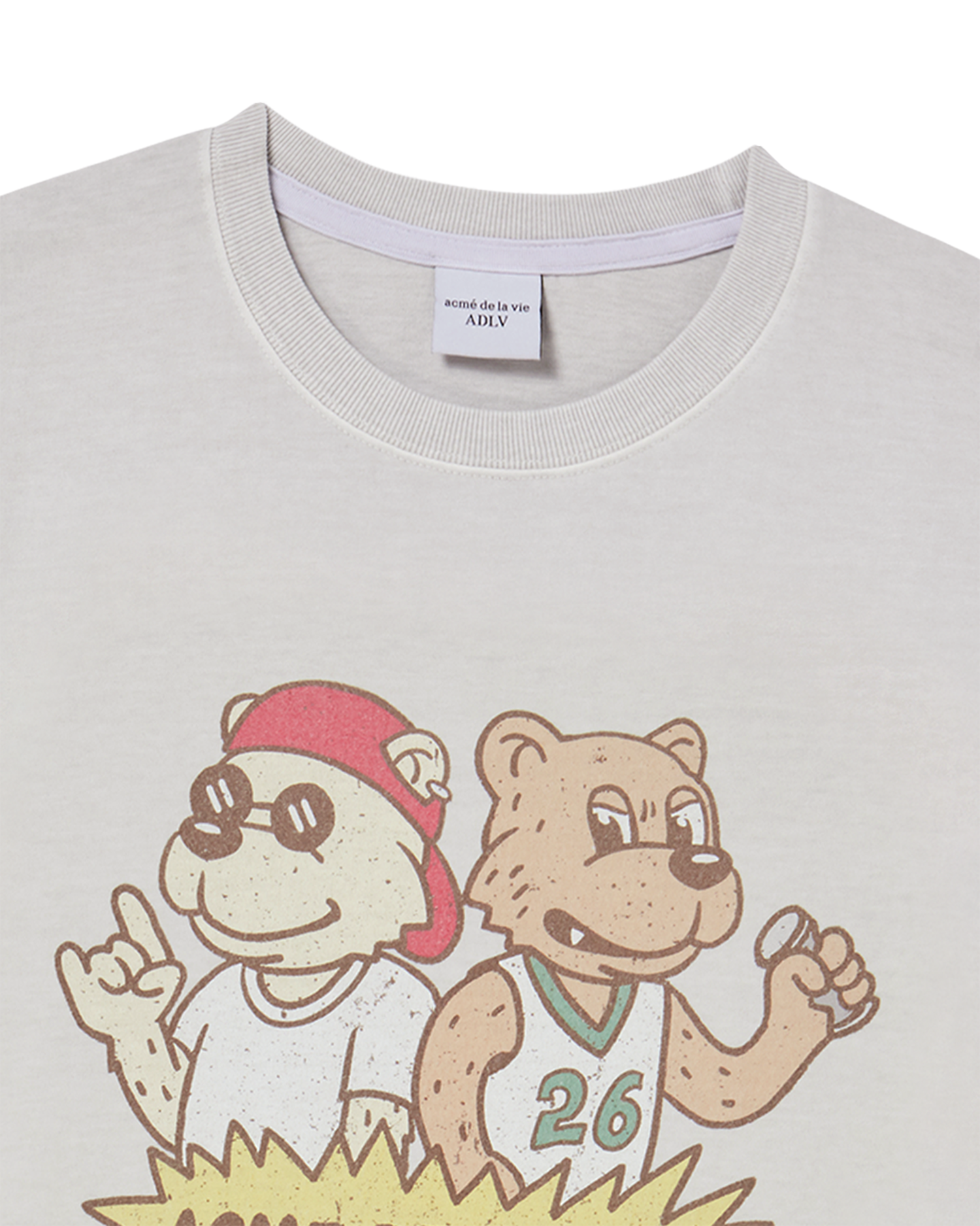 ADLV - Áo thun ngắn tay ROCK AND ROLL AC BEAR PIGMENT Xám nhạt