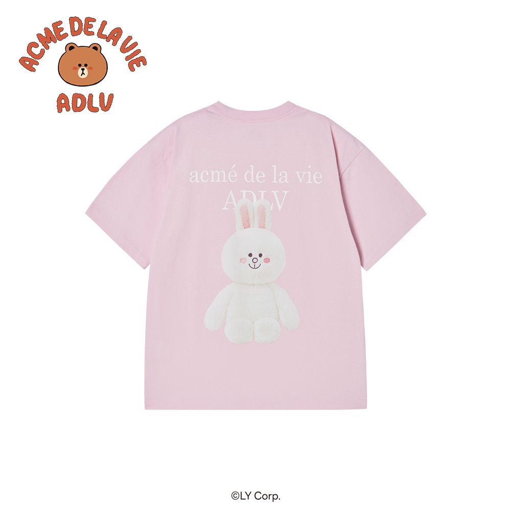 Áo thun BASIC LOGO WITH LINE FRIENDS Hồng nhạt
