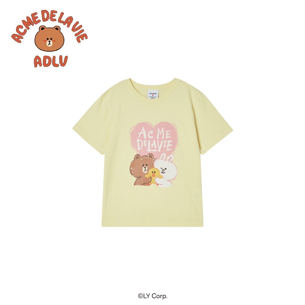 ADLV - Áo thun KIDS HEART LINE FRIENDS Vàng nhạt