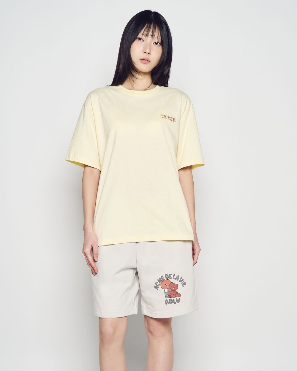 ADLV - Áo thun SLEEPING LINE FRIENDS Vàng nhạt