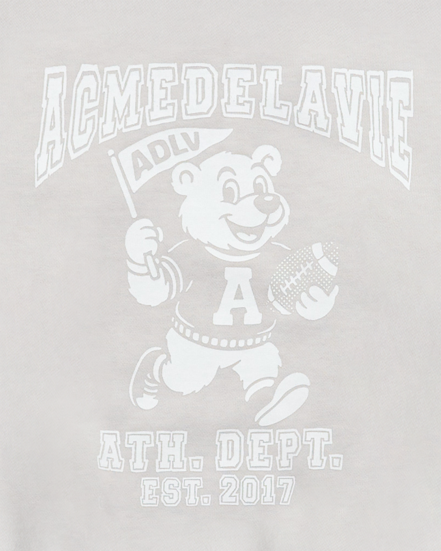 ADLV - Áo nỉ FOOTBALL AC BEAR PIGMENT Xám nhạt