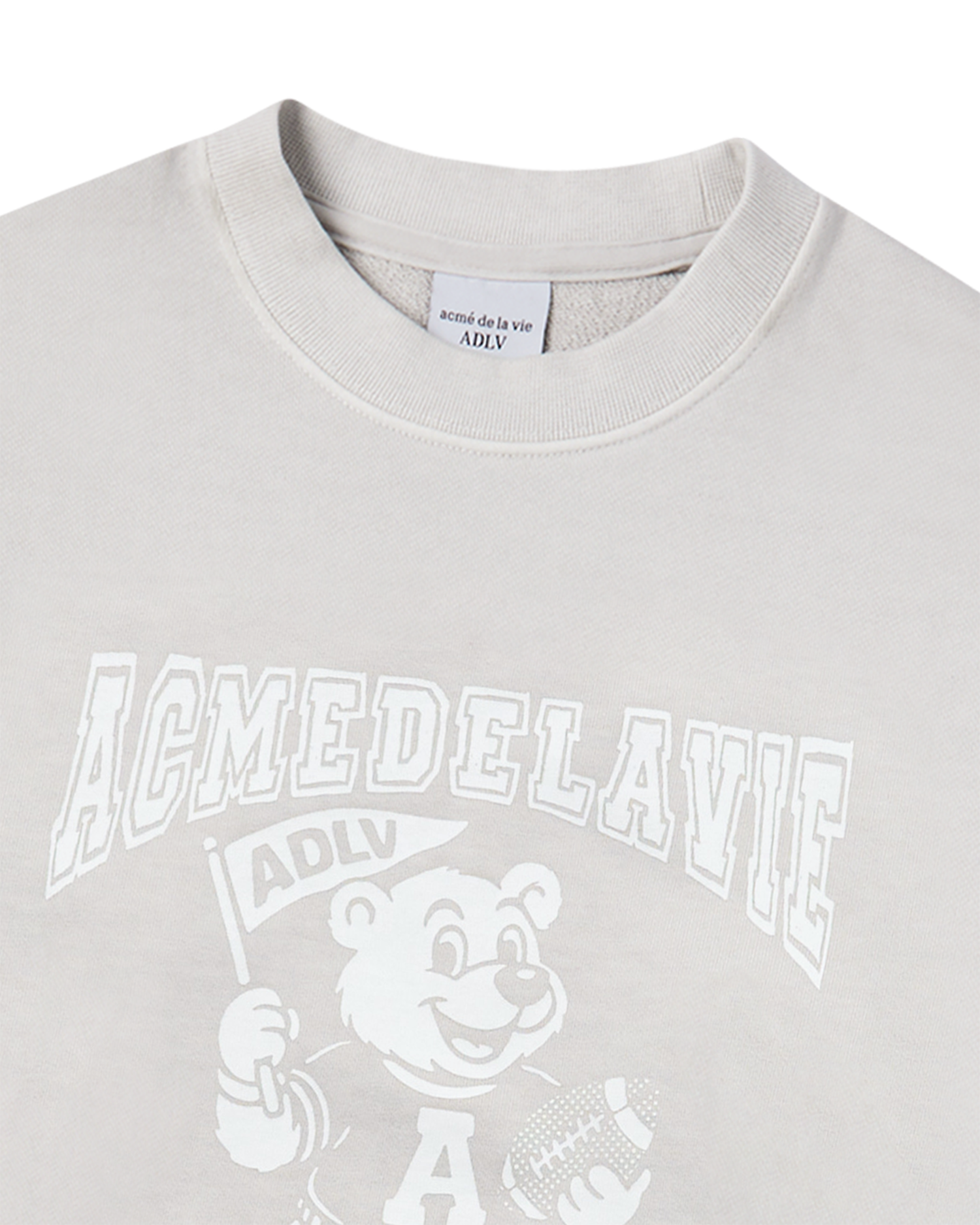 ADLV - Áo nỉ FOOTBALL AC BEAR PIGMENT Xám nhạt