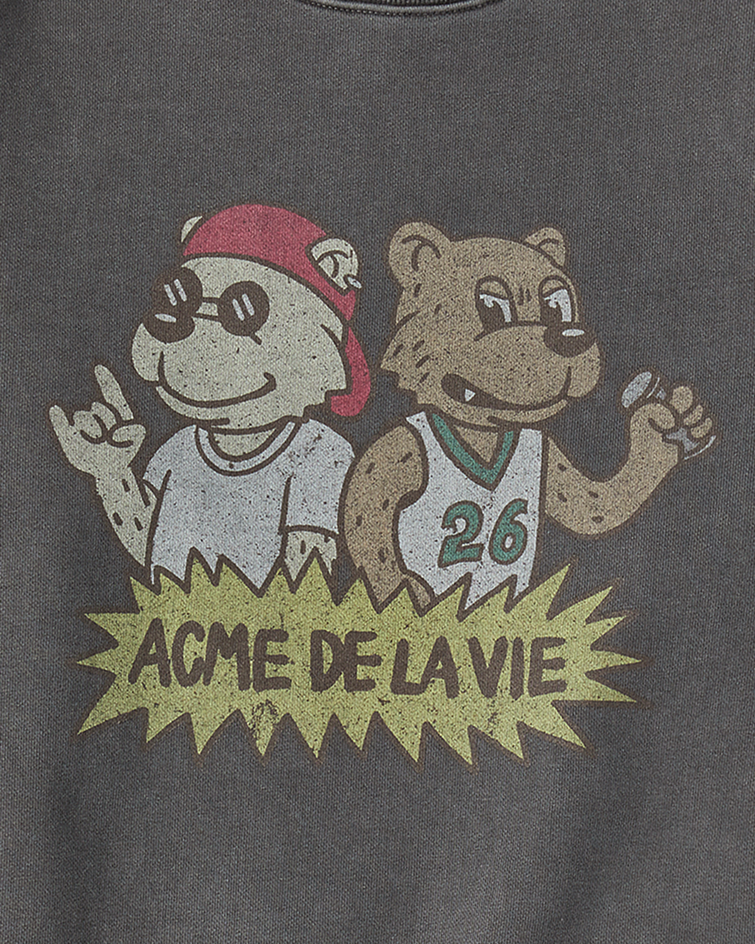 ADLV - Áo nỉ ROCK AND ROLL AC BEAR PIGMENT Than chì