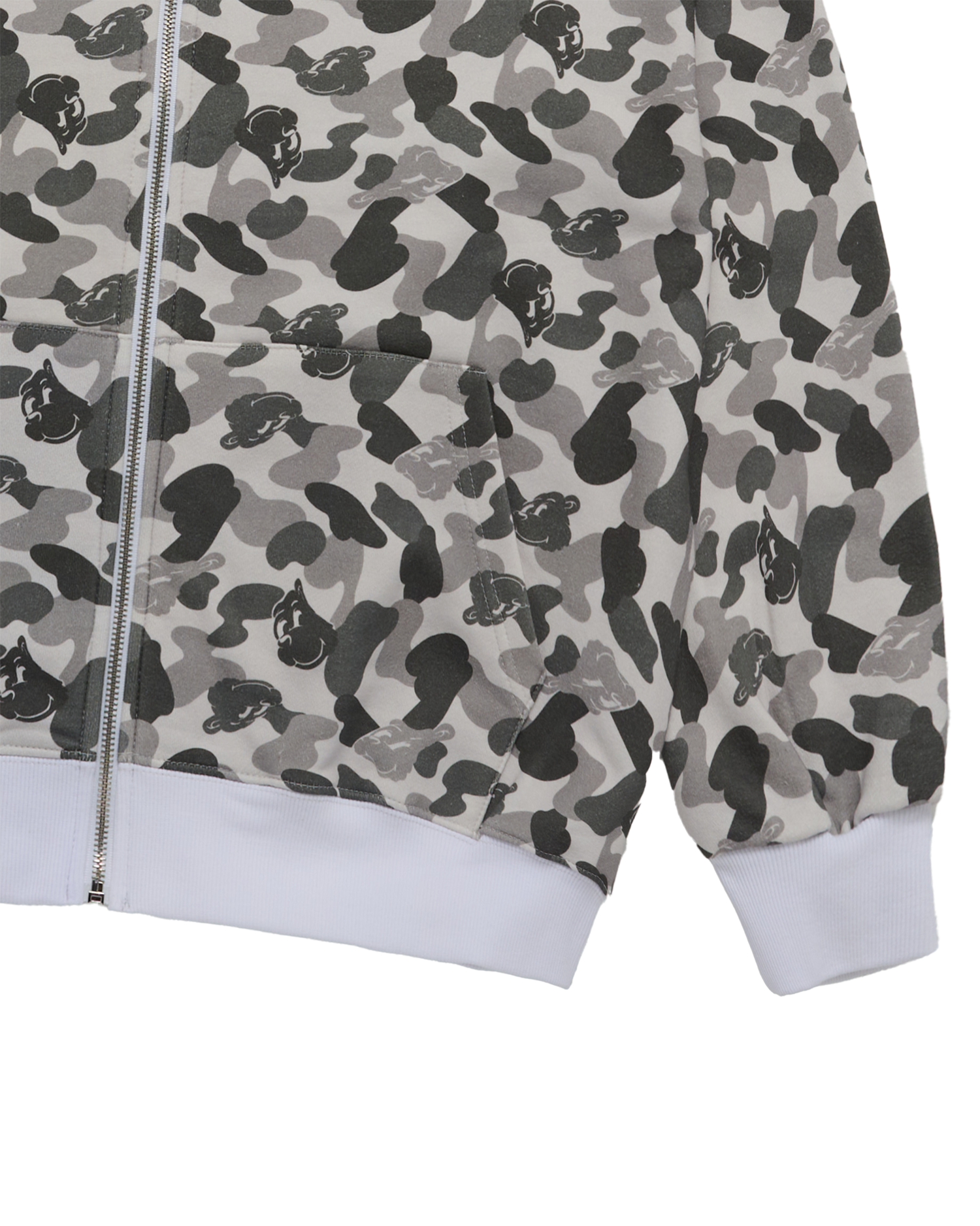 ADLV - Áo hoodie kéo khóa AC BEAR CAMO ALLOVER Xám
