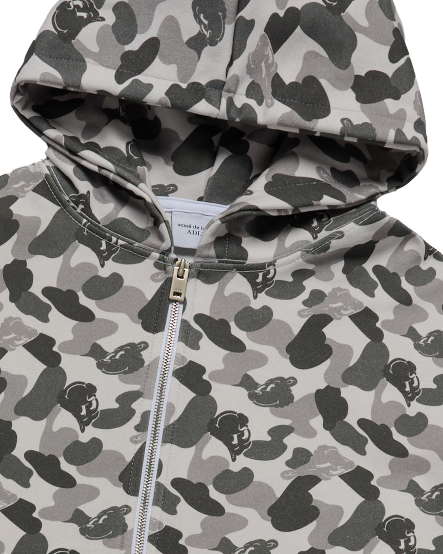 ADLV - Áo hoodie kéo khóa AC BEAR CAMO ALLOVER Xám