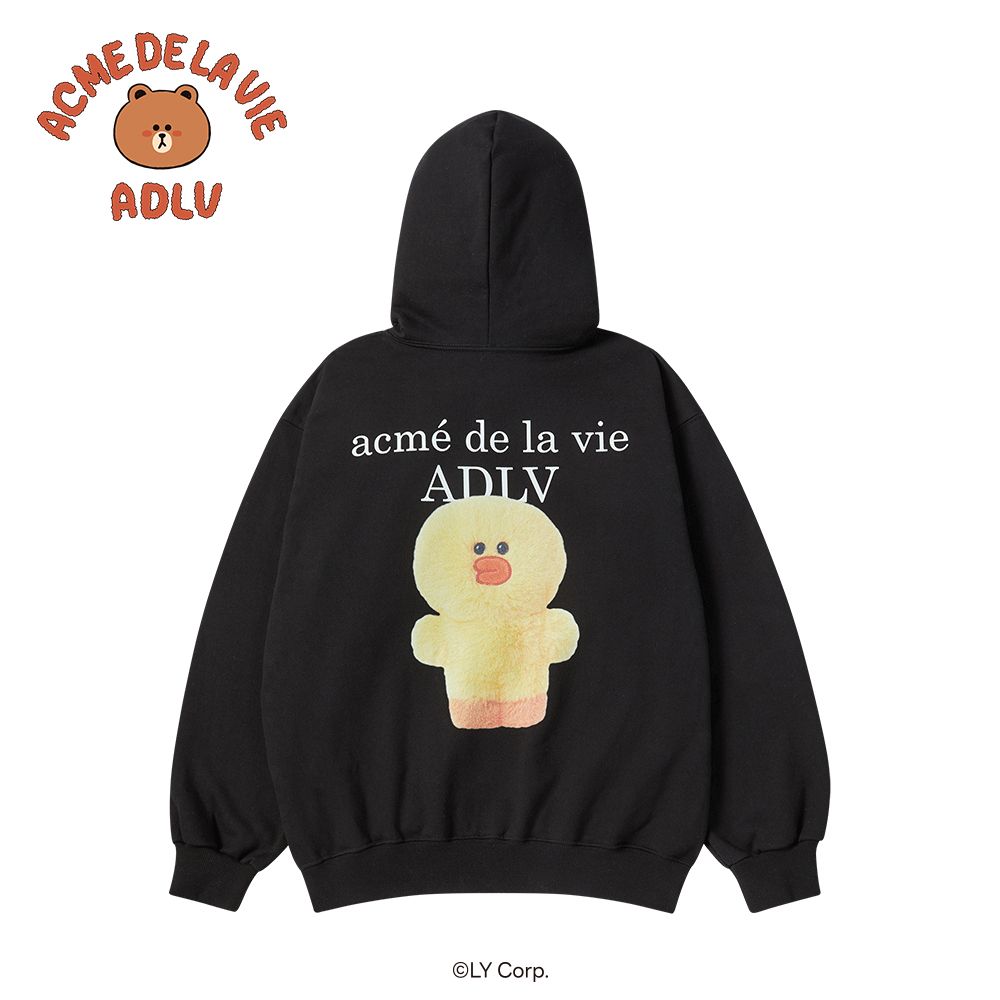 Áo hoodie BASIC LOGO WITH LINE FRIENDS Đen
