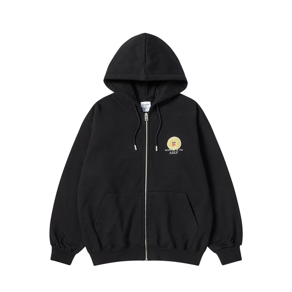 Áo hoodie BASIC LOGO WITH LINE FRIENDS Đen