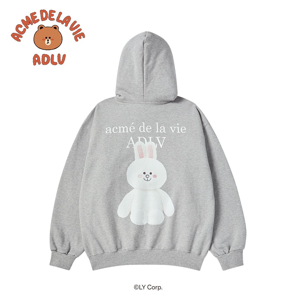 ADLV - Áo hoodie BASIC LOGO WITH LINE FRIENDS Muối tiêu