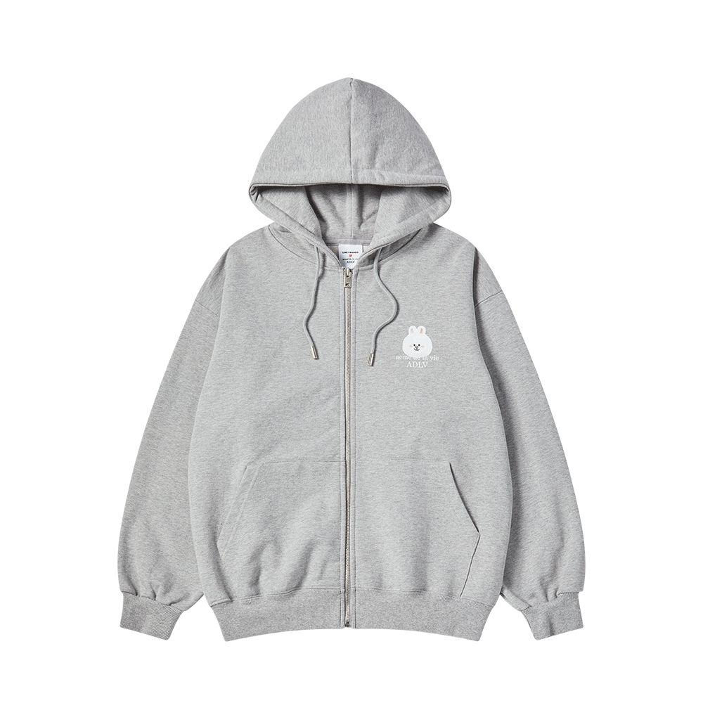 ADLV - Áo hoodie BASIC LOGO WITH LINE FRIENDS Muối tiêu