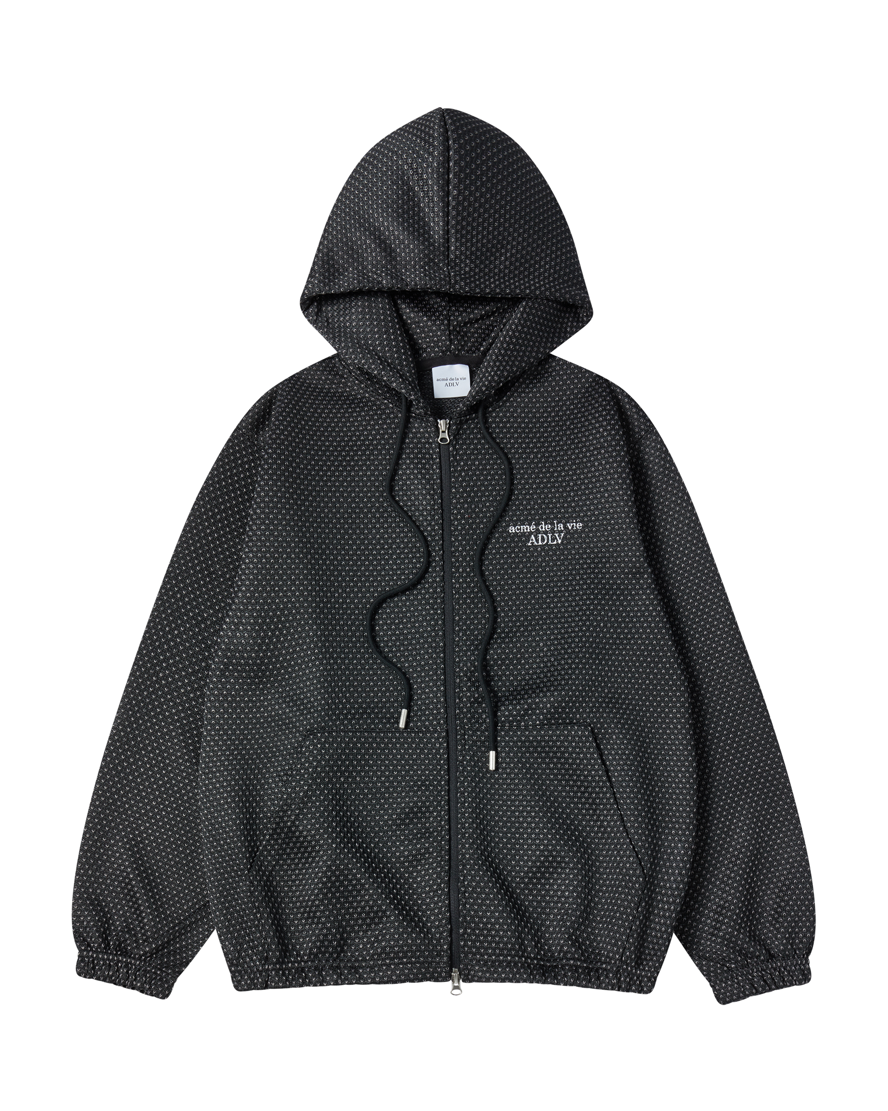 Áo hoodie kéo khóa COLOR MIX MESH Đen