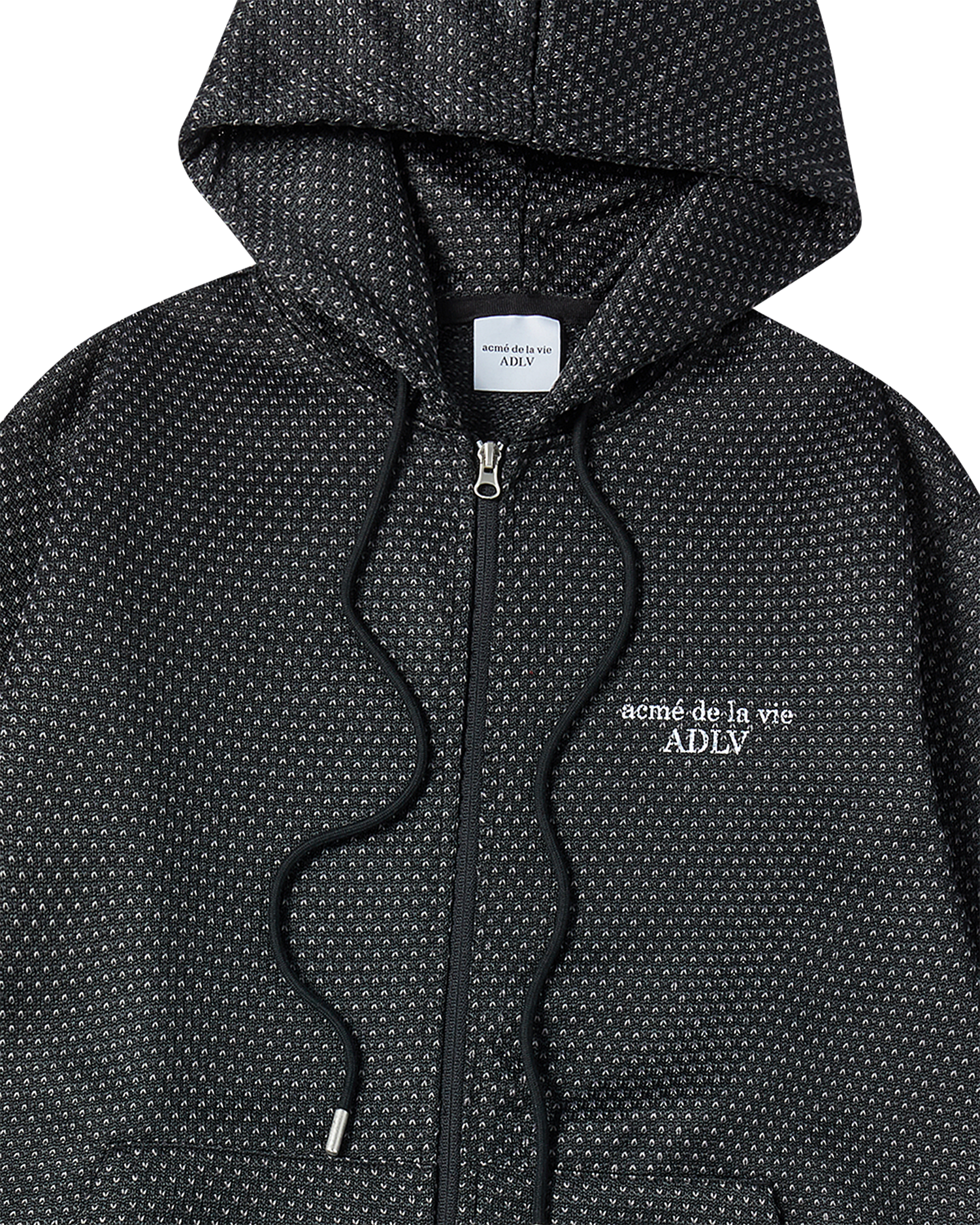 ADLV - Áo hoodie kéo khóa COLOR MIX MESH Đen