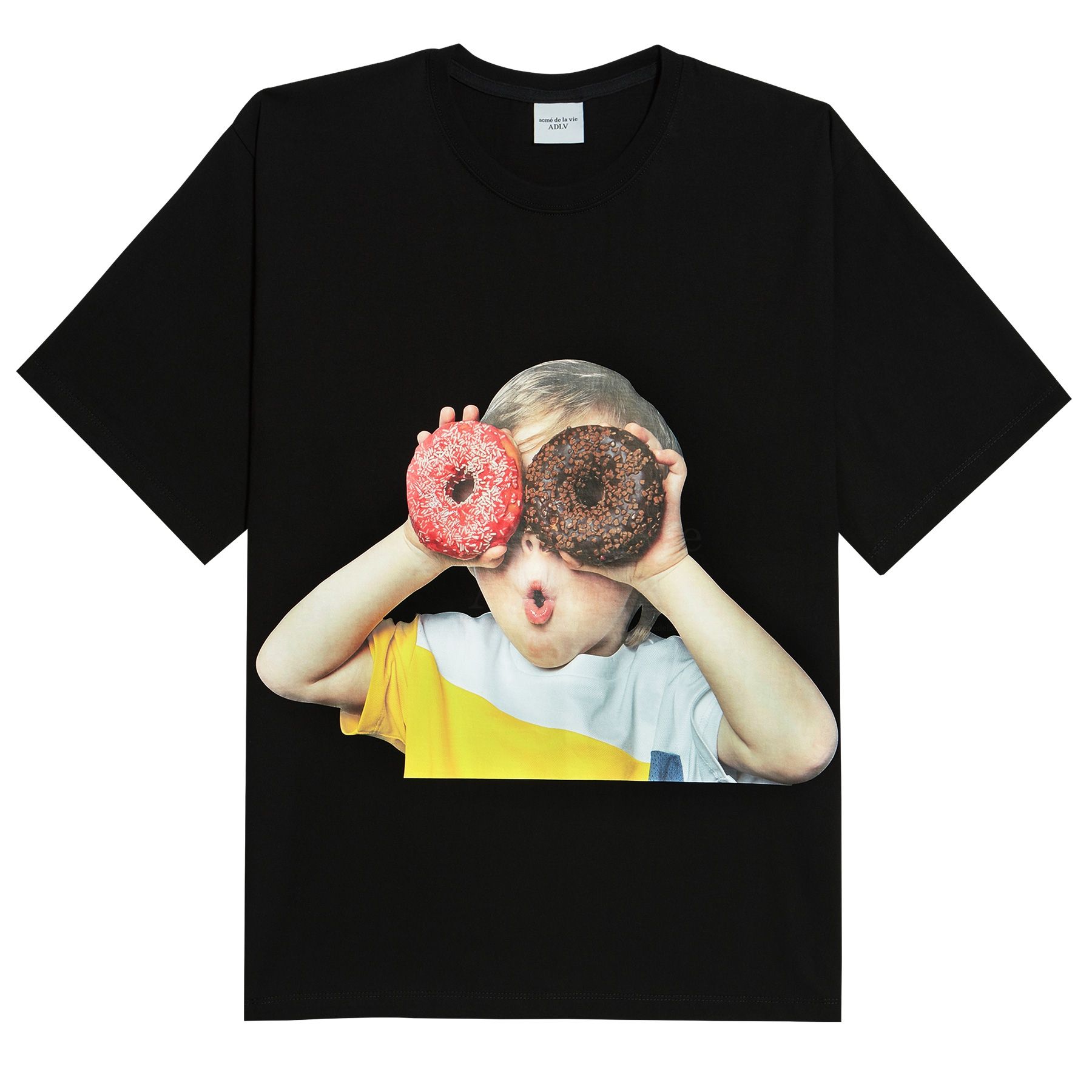 Áo Thun ADLV Baby Face Donuts 1 R Đen