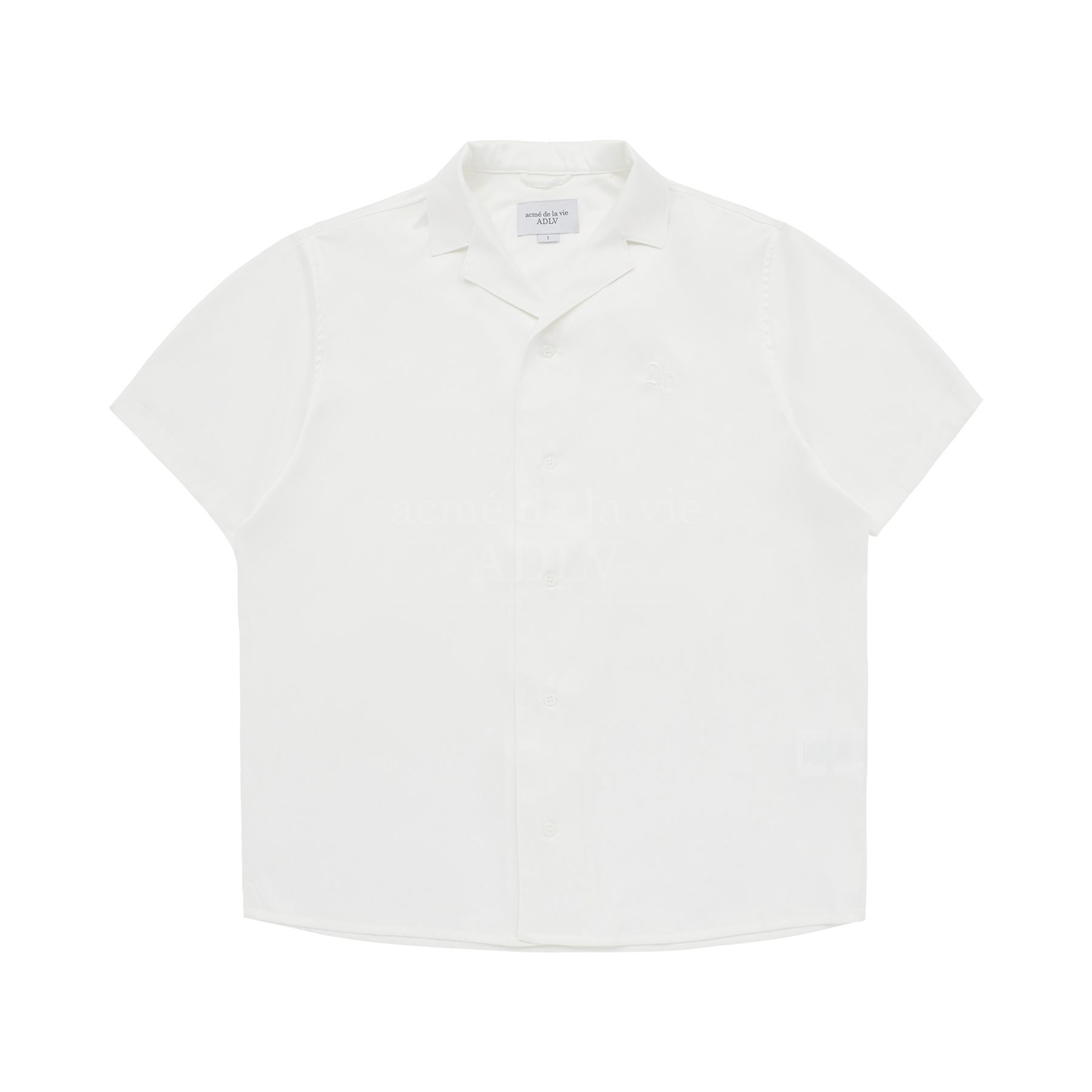 Áo Sơ Mi Ngắn Tay Symbol Logo Satin Trắng