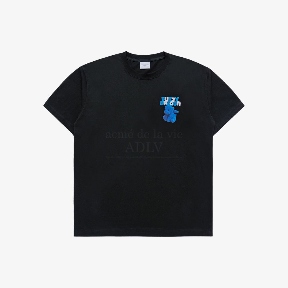 ADLV - Áo Thun ADLV Fuzzy Font Dragon Đen