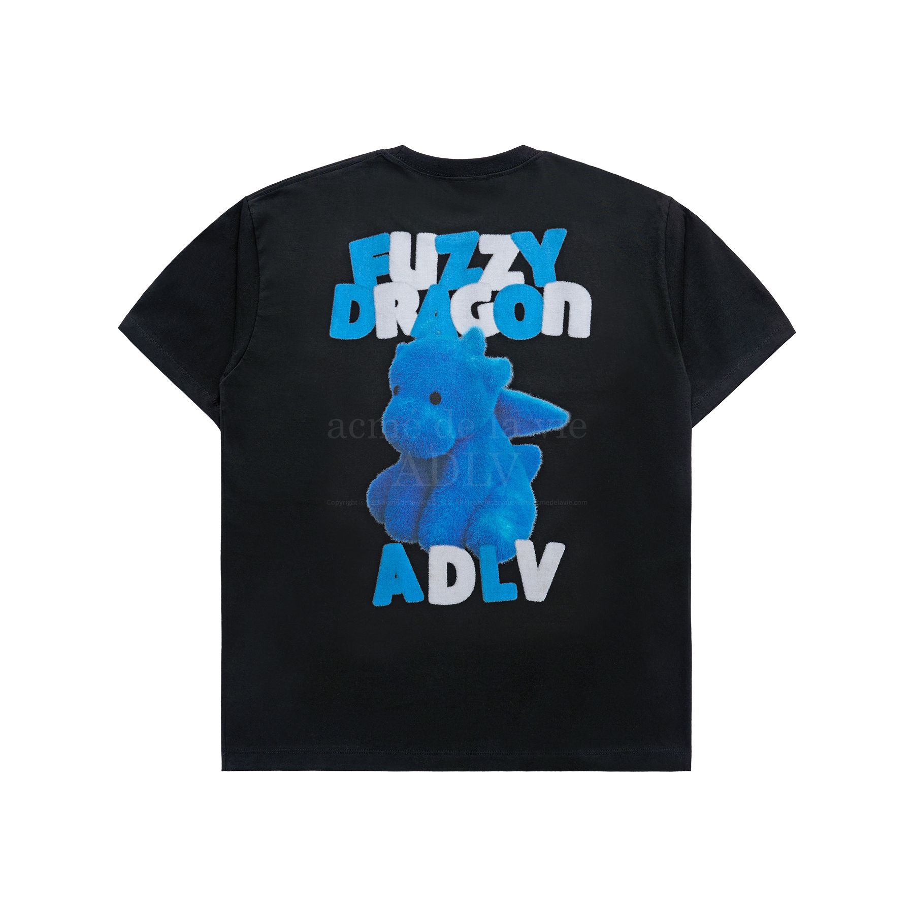 ADLV - Áo Thun ADLV Fuzzy Font Dragon Đen