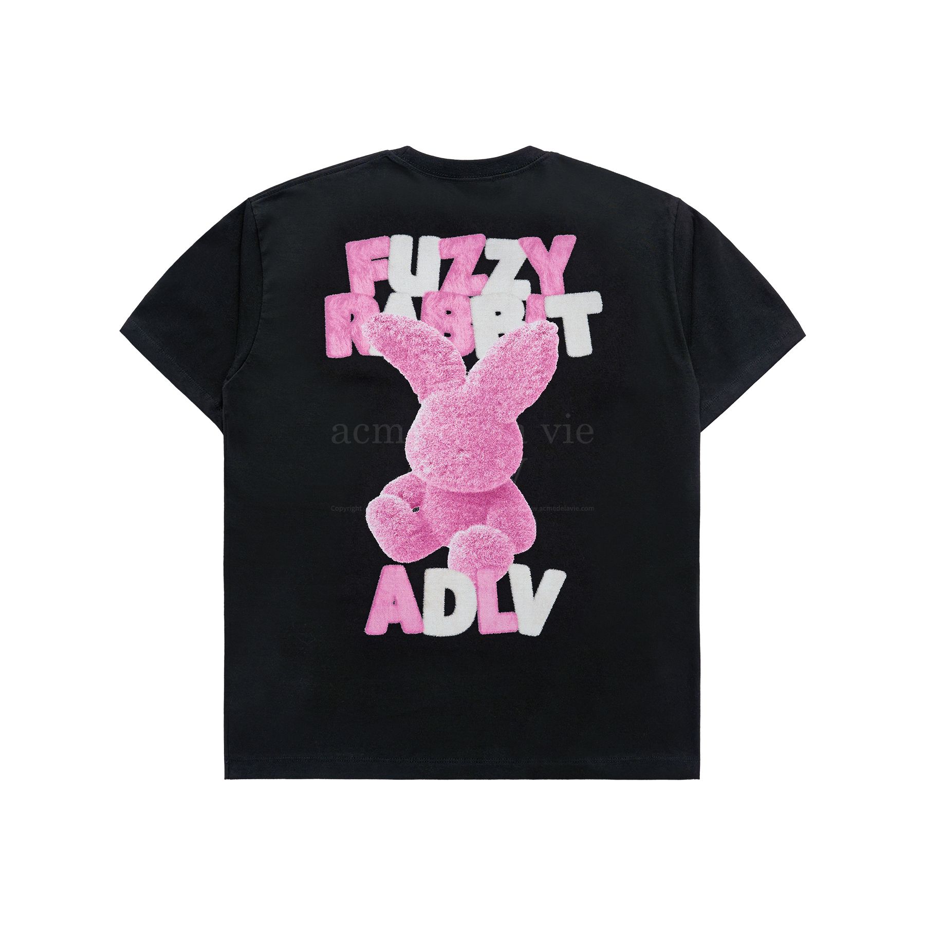 ADLV - Áo Thun ADLV Fuzzy Font Rabbit Đen