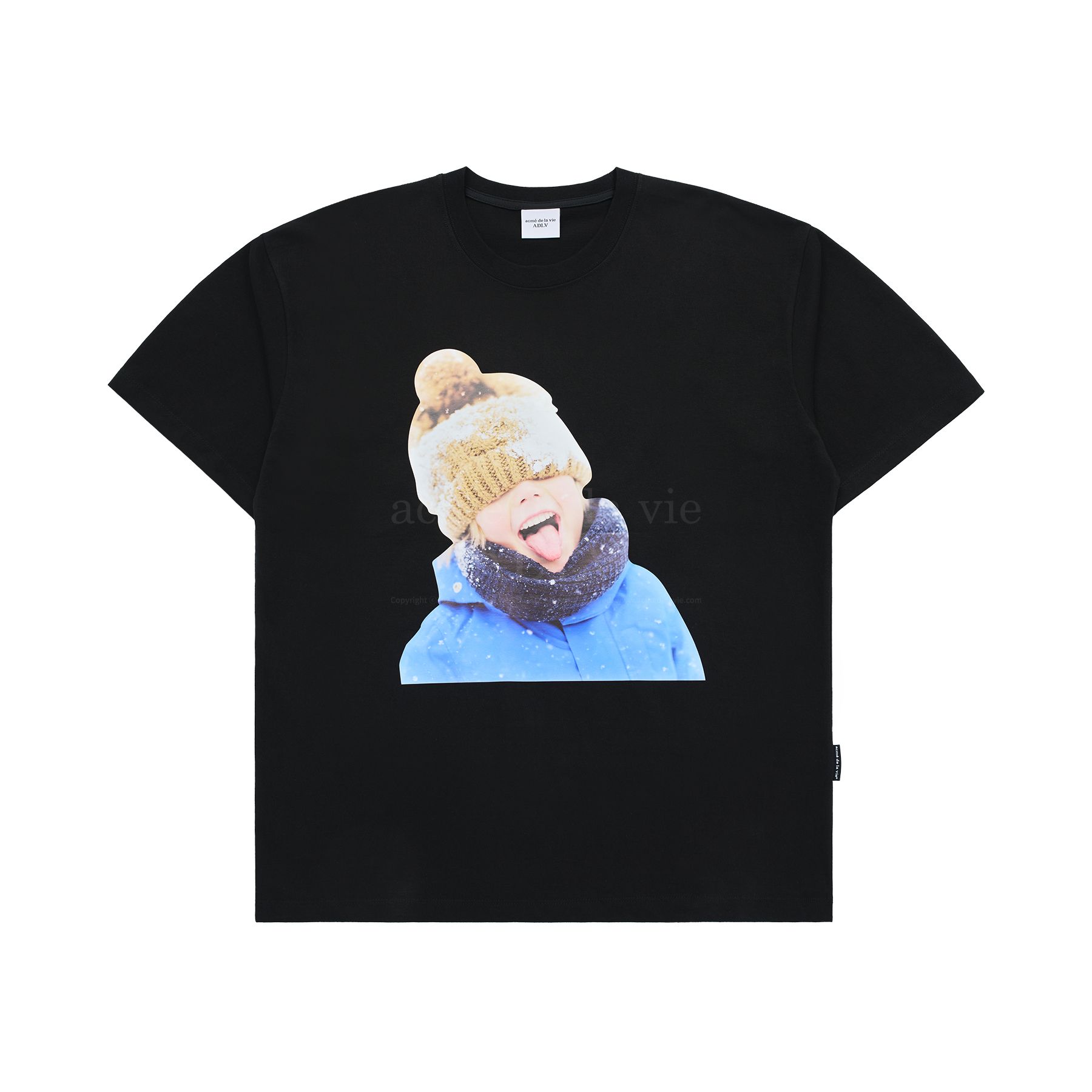 ADLV - Áo Thun ADLV Baby Face Yellow Beanie Boy Đen