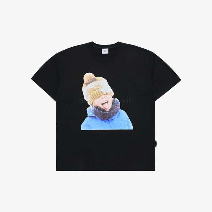 ADLV - Áo Thun ADLV Baby Face Yellow Beanie Boy Đen
