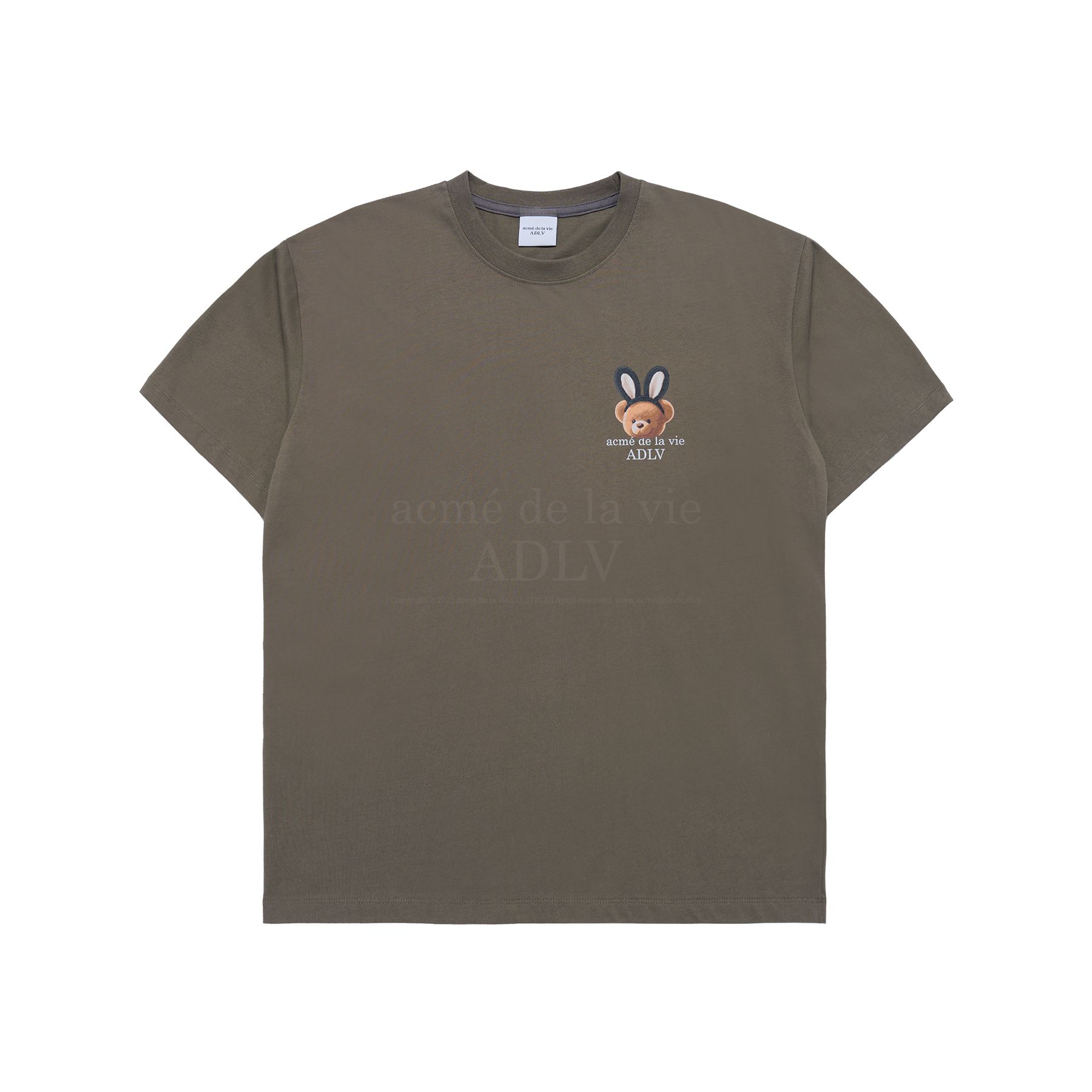ADLV - Áo Thun ADLV Rabbit Bear Doll Logo Ca Cao