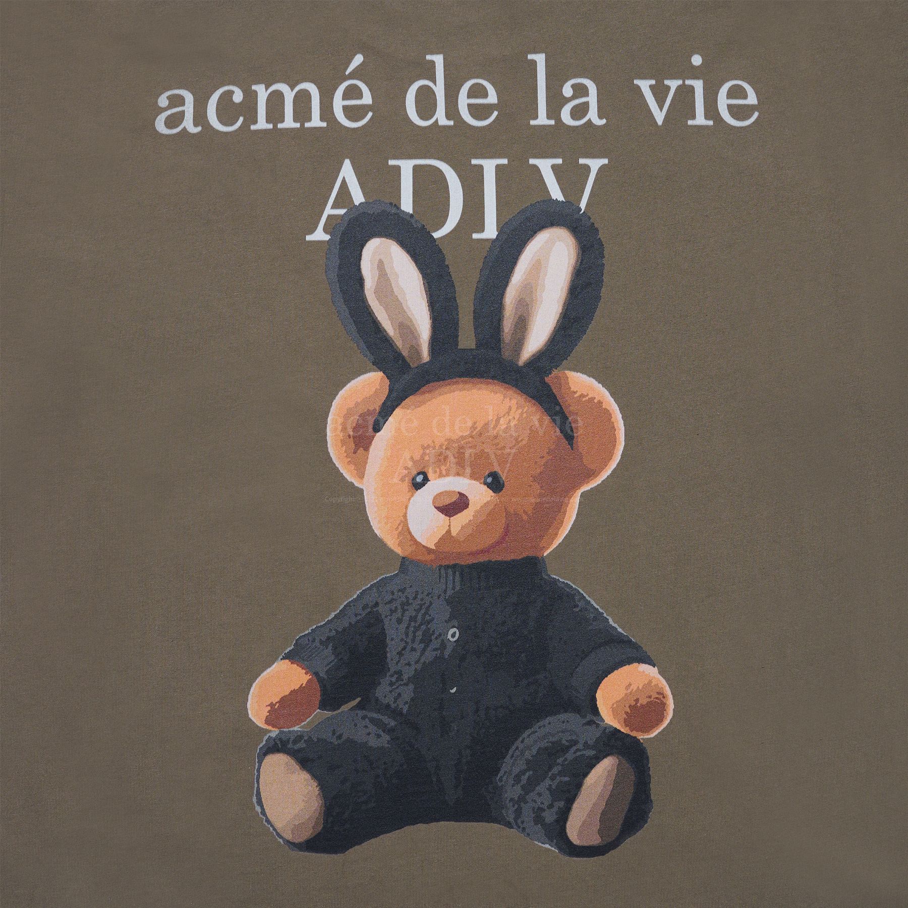 ADLV - Áo Thun ADLV Rabbit Bear Doll Logo Ca Cao