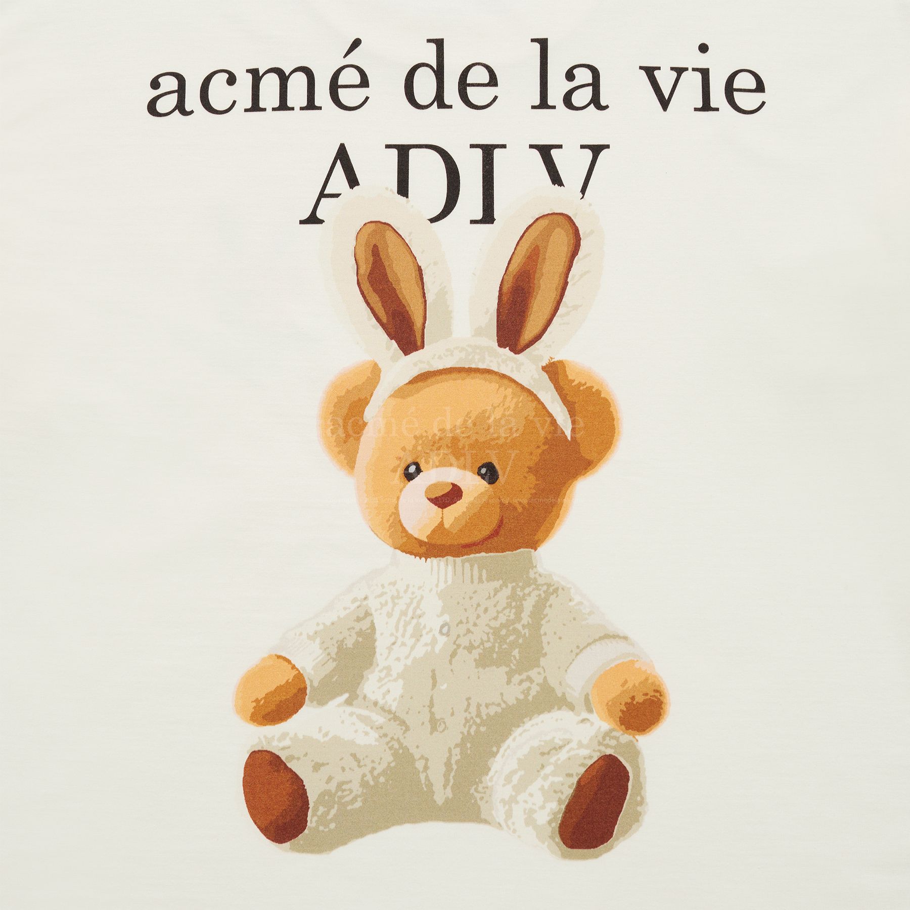 ADLV - Áo Thun ADLV Rabbit Bear Doll Logo Kem