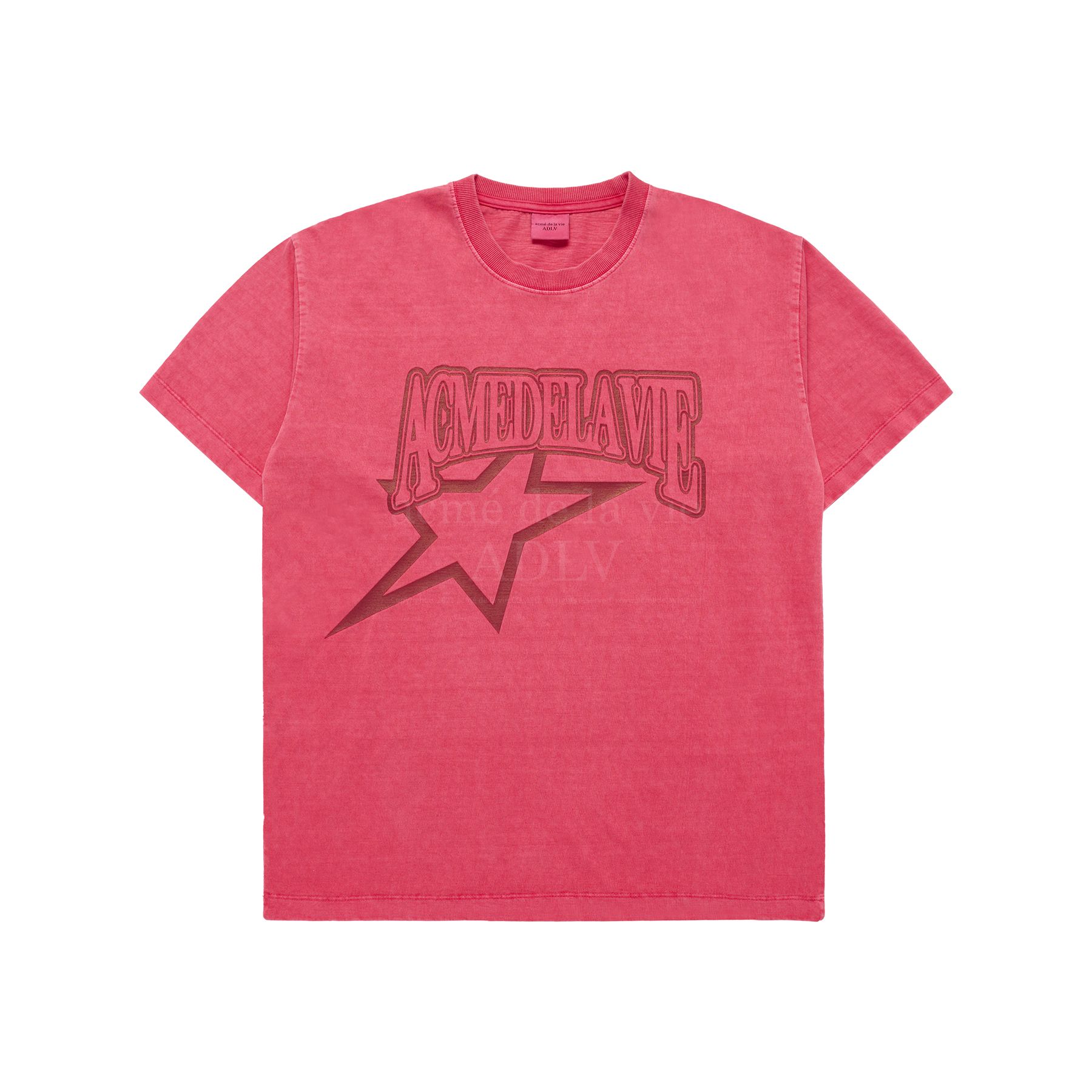 Áo Thun Star Ae Logo Pigment Washing Hồng