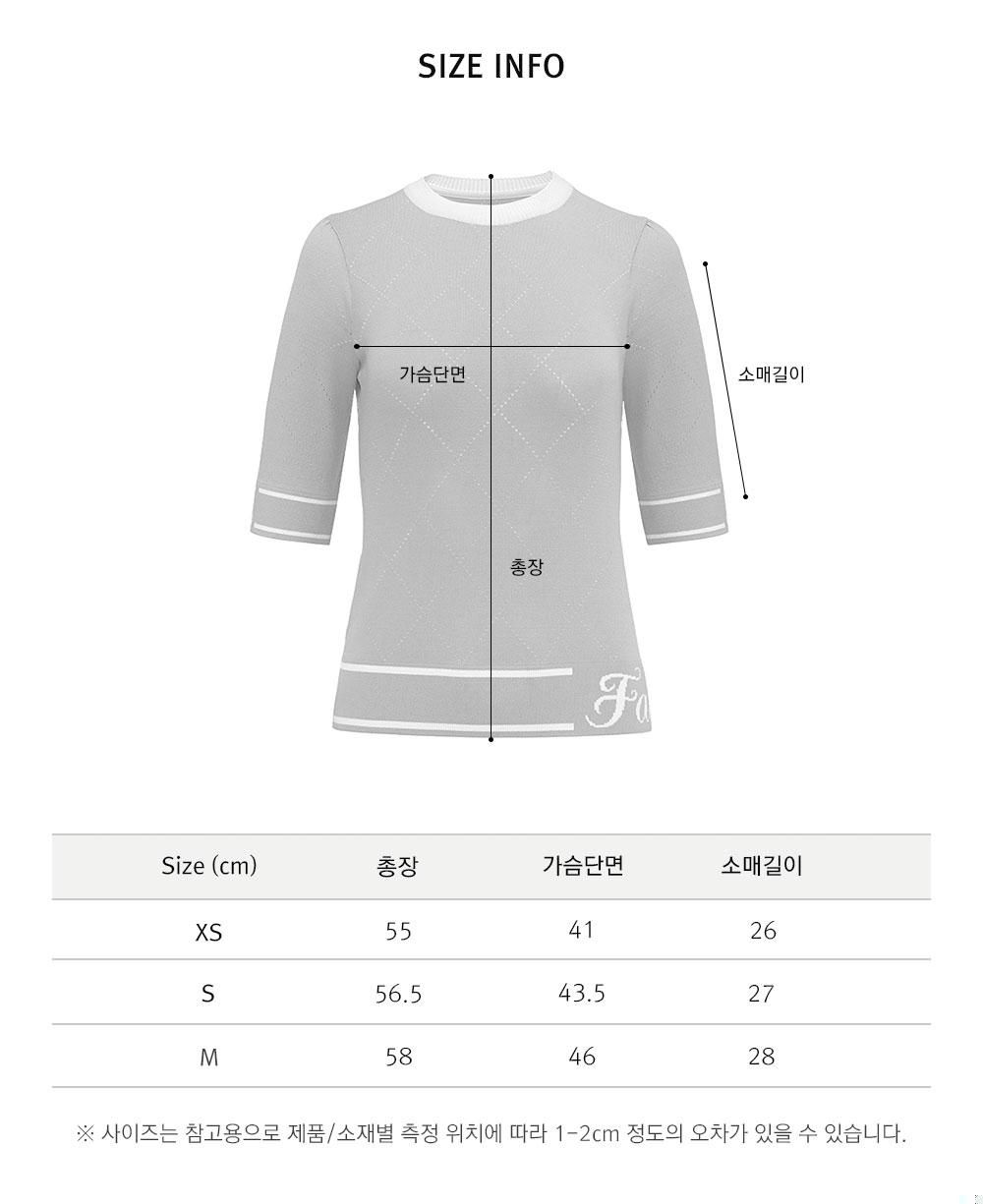 FairLiar - Áo len Dia Pattern Round Neck - Xanh dương