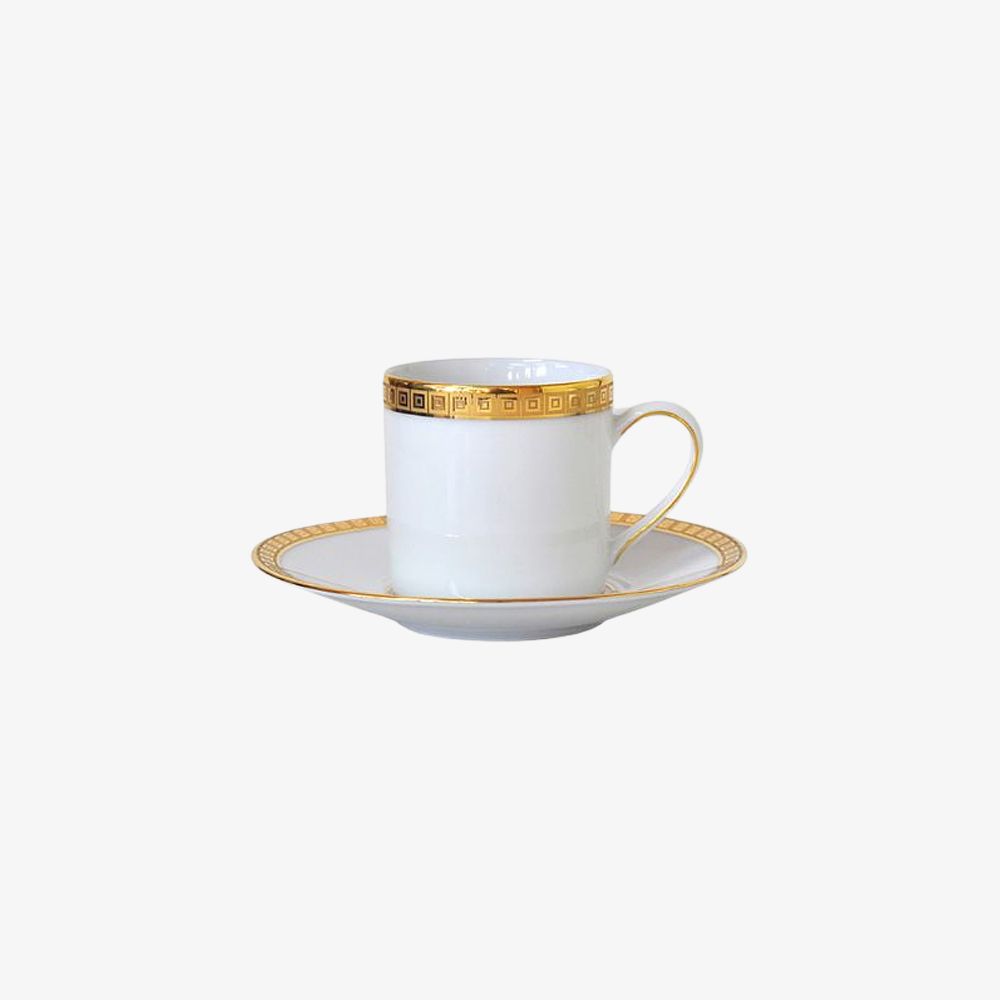 Bernardaud - Bộ cốc espresso và đĩa ATHÉNA GOLD 80ml