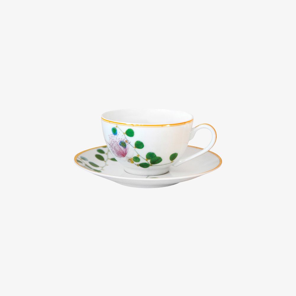 Bernardaud - Bộ cốc và đĩa JARDIN INDIEN 130ml