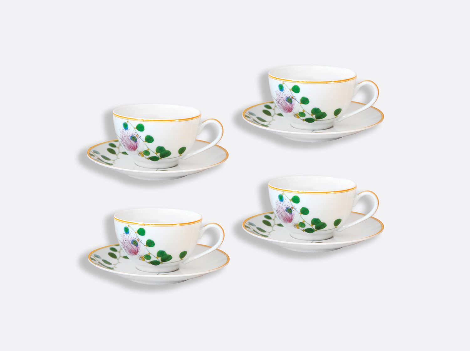 Bernardaud - Bộ cốc và đĩa JARDIN INDIEN 130ml