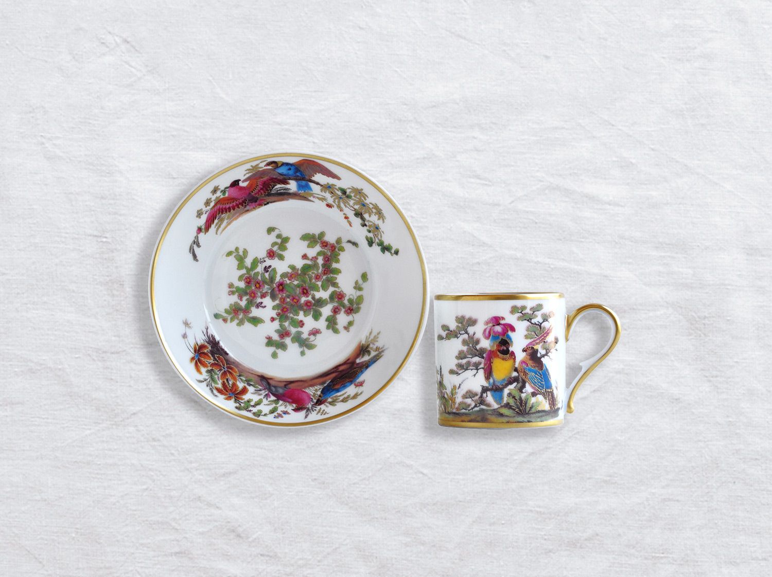 Bernardaud - Bộ cốc và đĩa AUX PERROQUETS 100ml