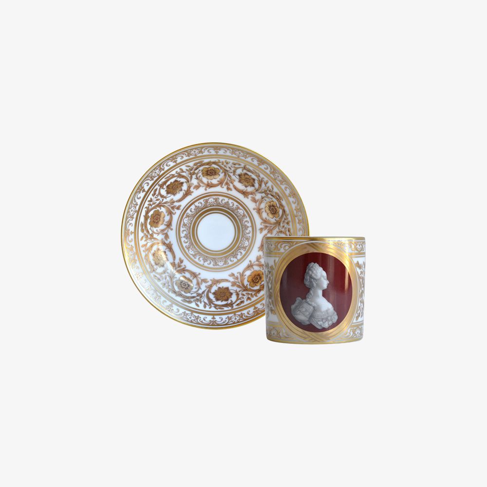 Bernardaud - Bộ cốc và đĩa A LA REINE MARIE-ANTOINETTE 100ml