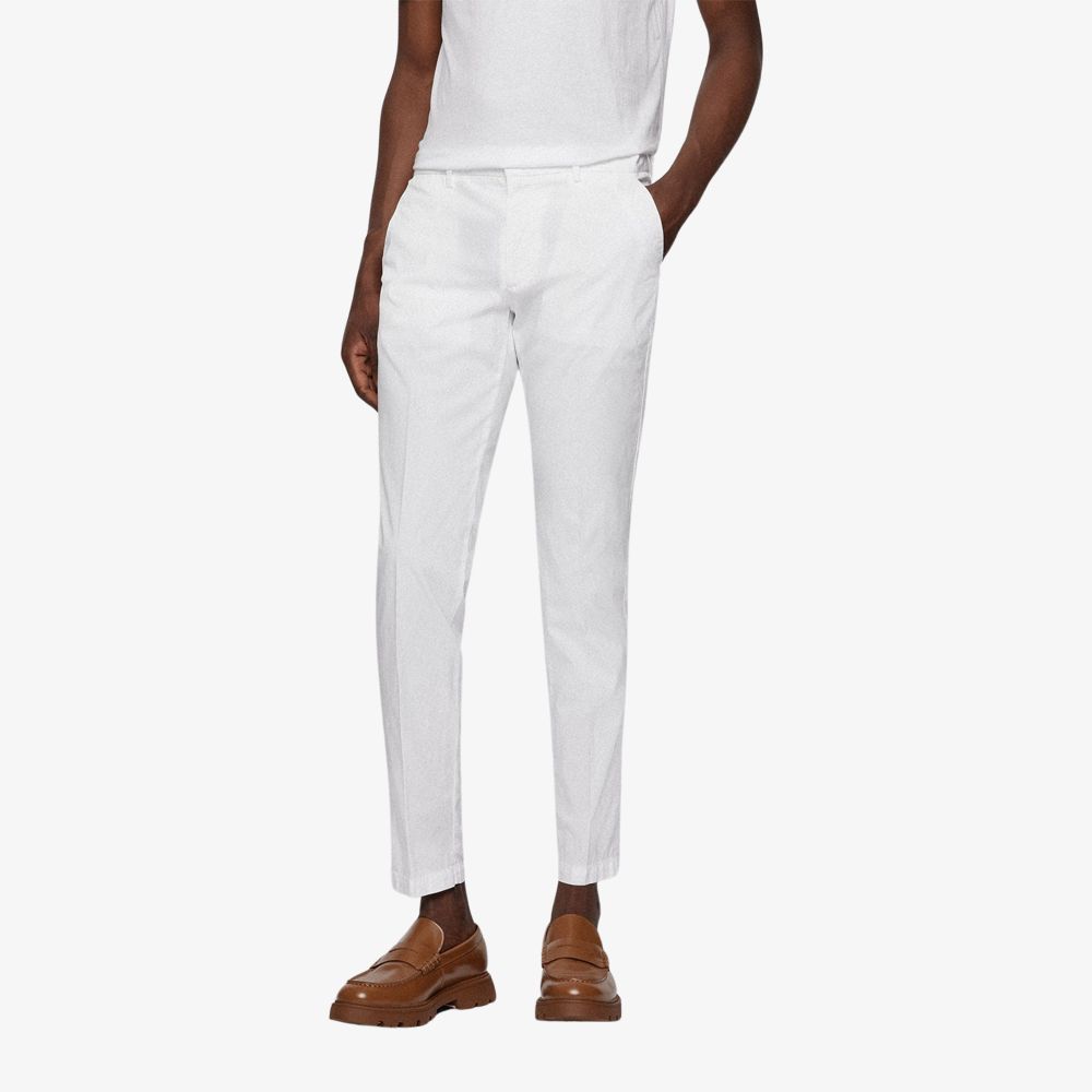 BOSS - Quần chinos chất cotton co giãn