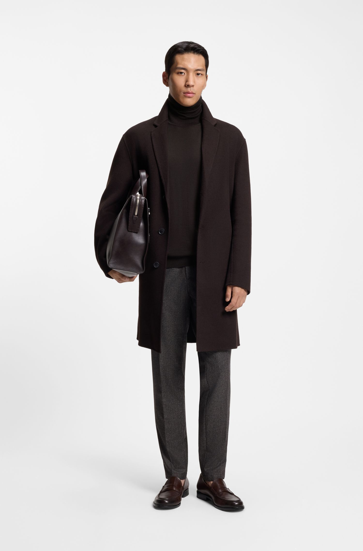 BOSS - Áo sweater dáng slim-fit