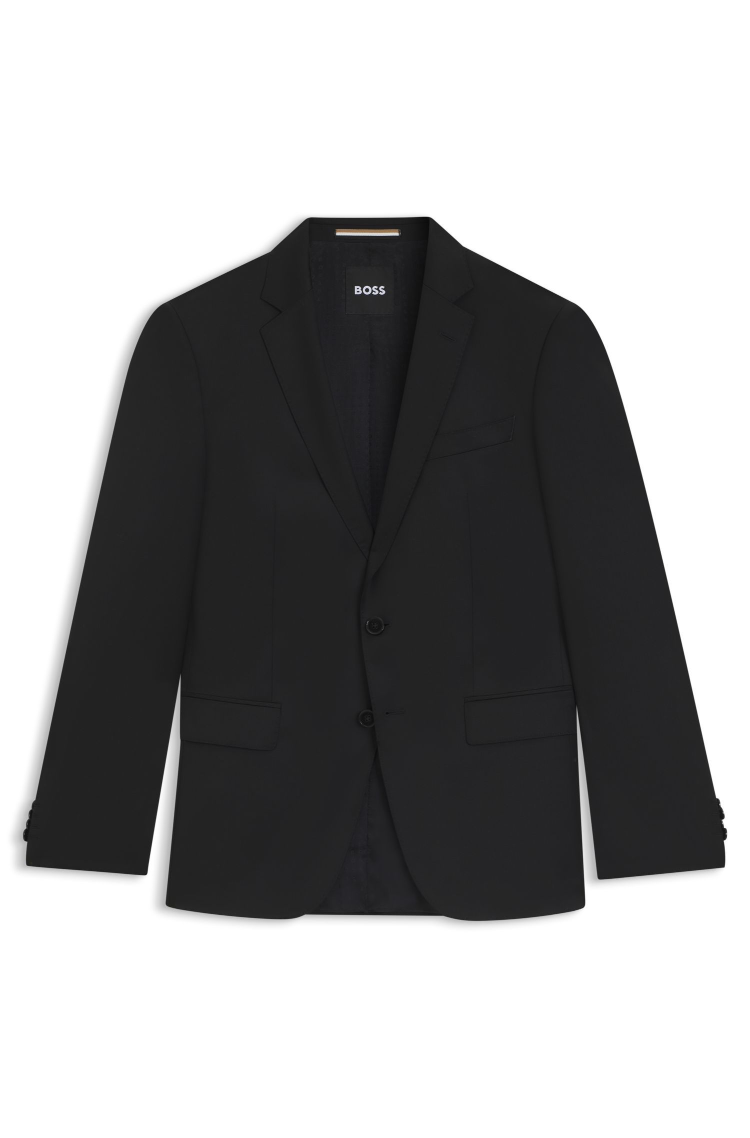 BOSS - Áo blazer dáng ôm slim fit từ len virgin serge
