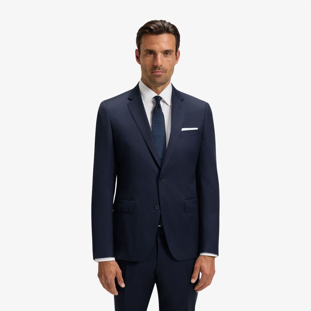 BOSS - Áo blazer dáng ôm slim fit từ len virgin serge
