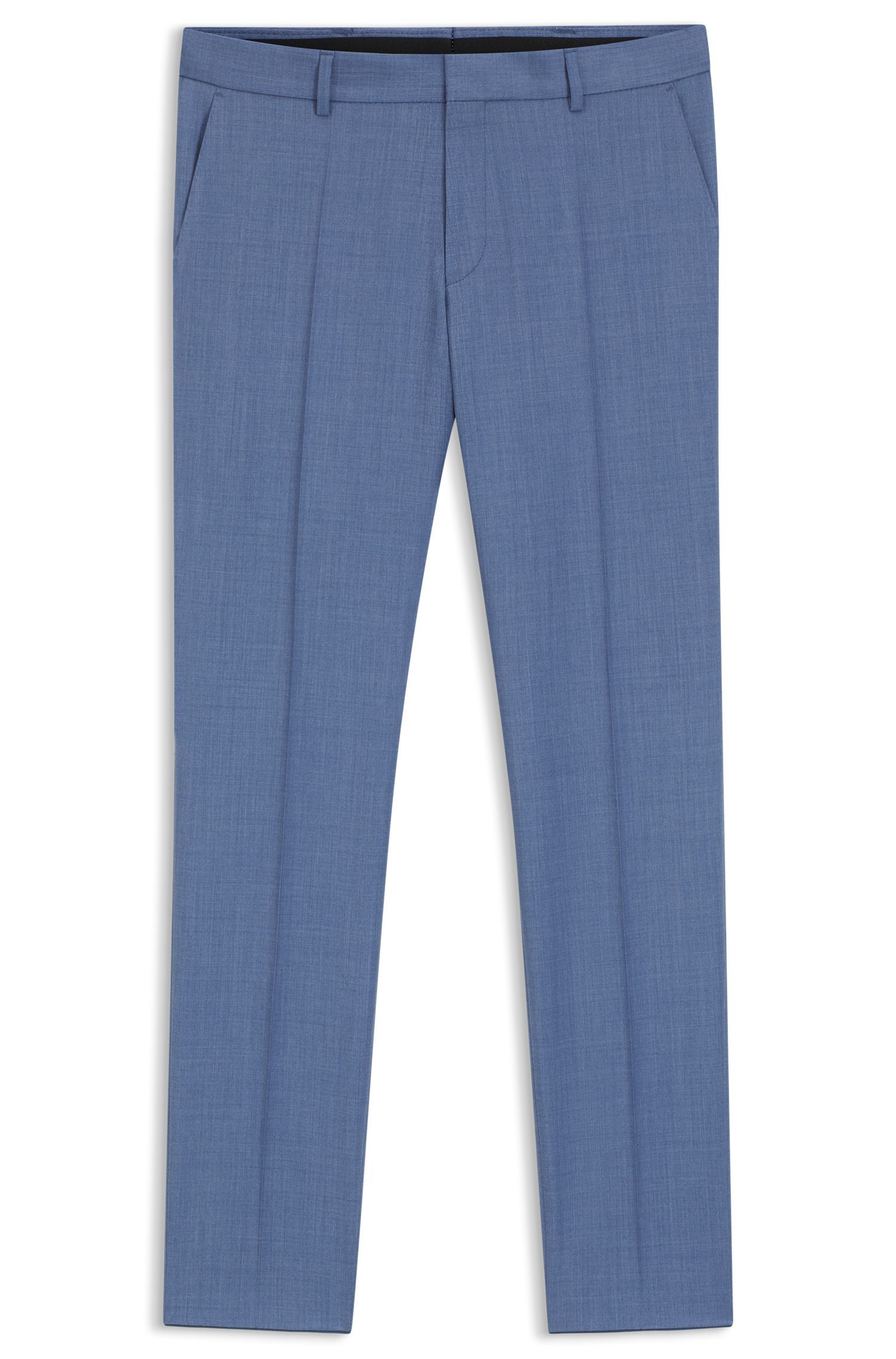 BOSS - Quần âu dáng ôm slim fit từ len virgin serge