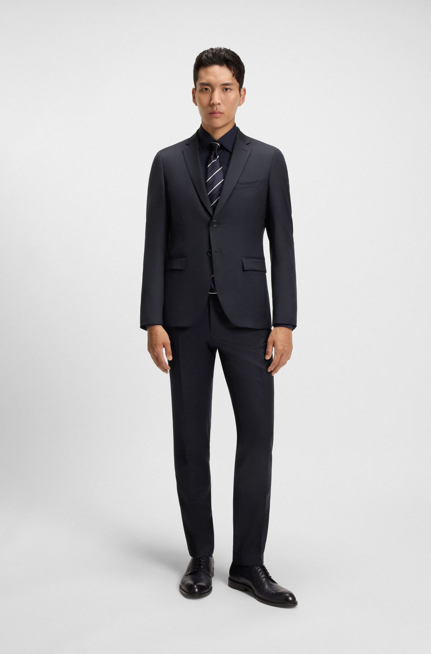 BOSS - Áo vest extra-slim-fit từ len nguyên chất