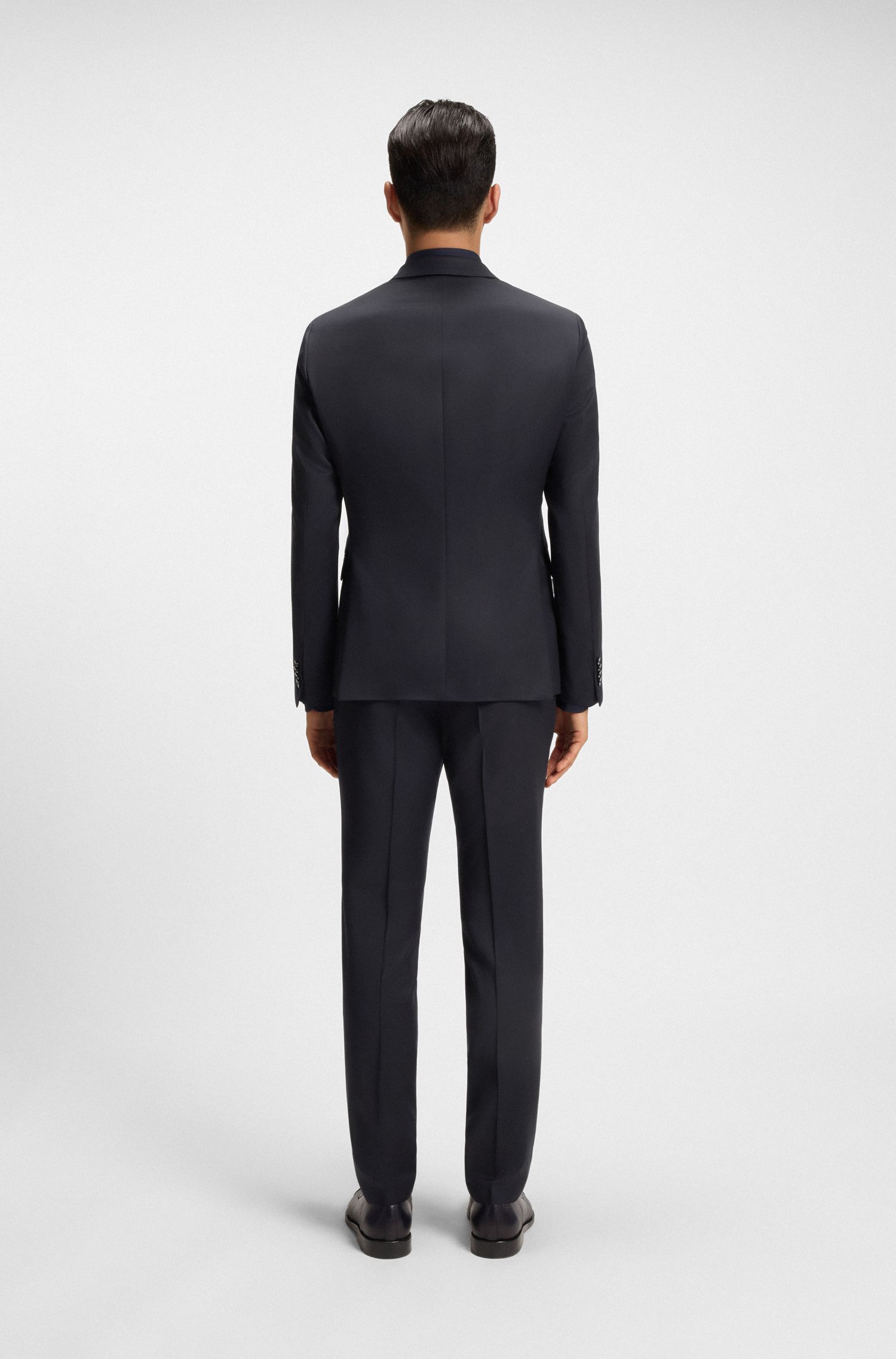 BOSS - Áo vest extra-slim-fit từ len nguyên chất