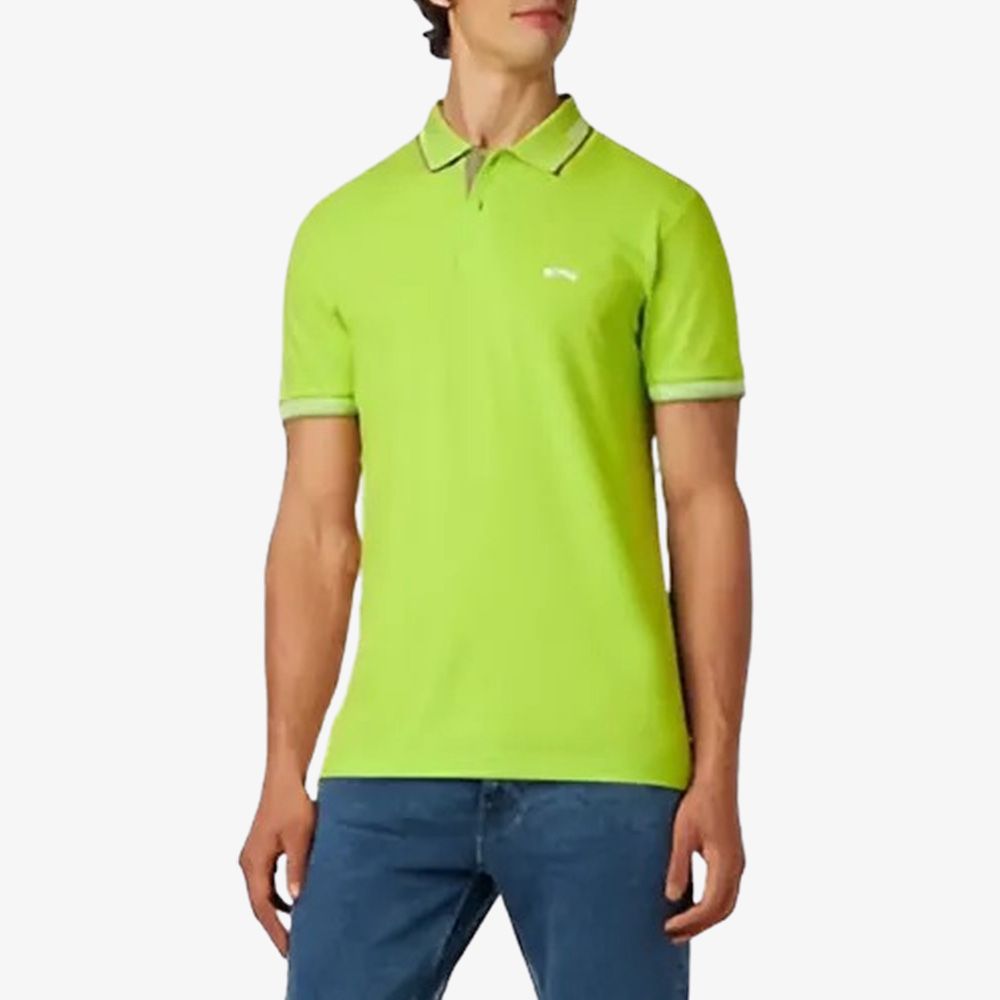 BOSS - Áo polo Paul với logo cong