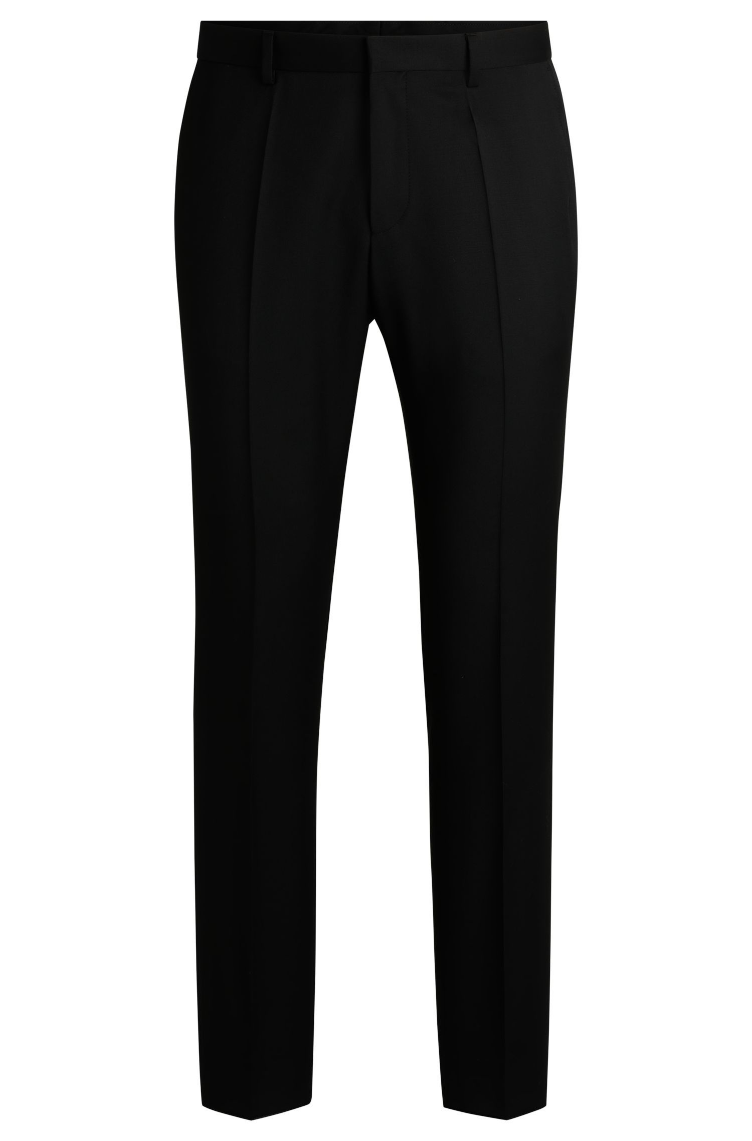 BOSS - Quần âu dáng ôm slim fit vải len virgin serge